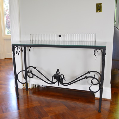 Glass Top Metal Sofa Table