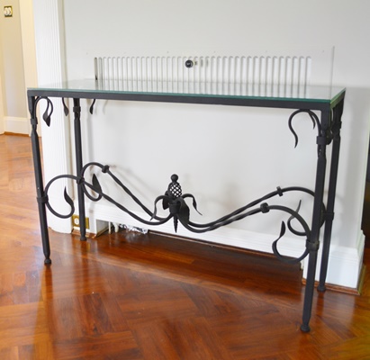 Glass Top Metal Sofa Table