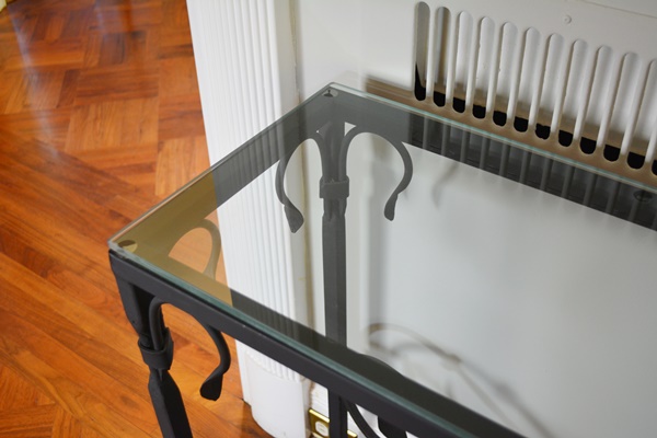 Glass Top Metal Sofa Table