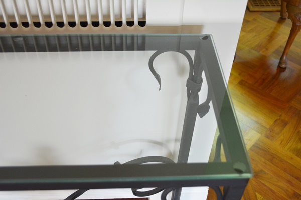 Glass Top Metal Sofa Table