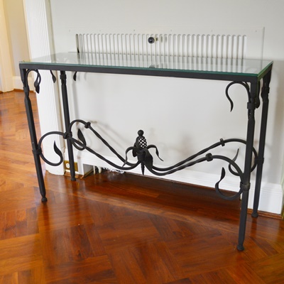 Glass Top Metal Sofa Table