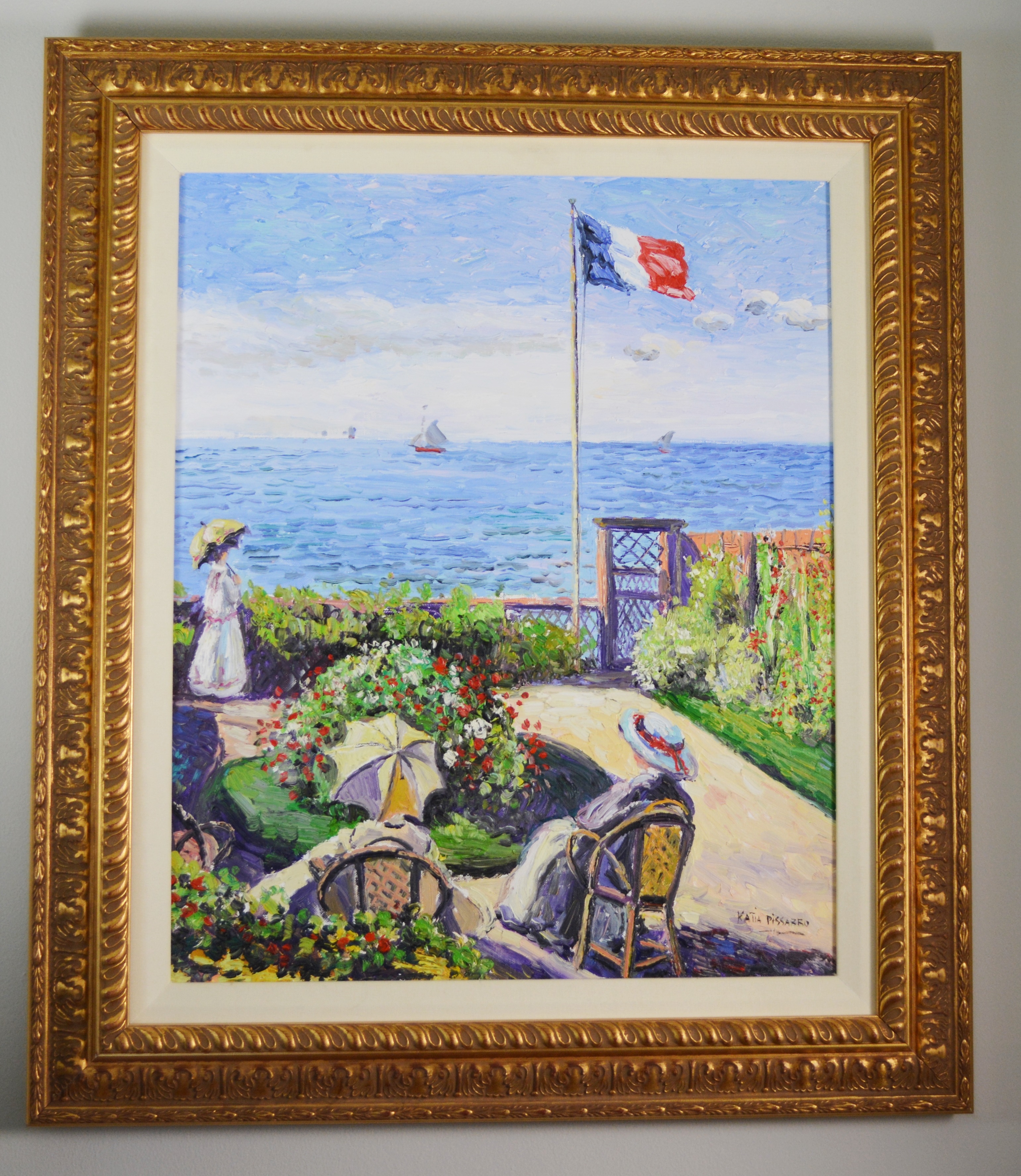 Katia Pissarro "Un Ete a la Gibertiere" Original Oil Painting