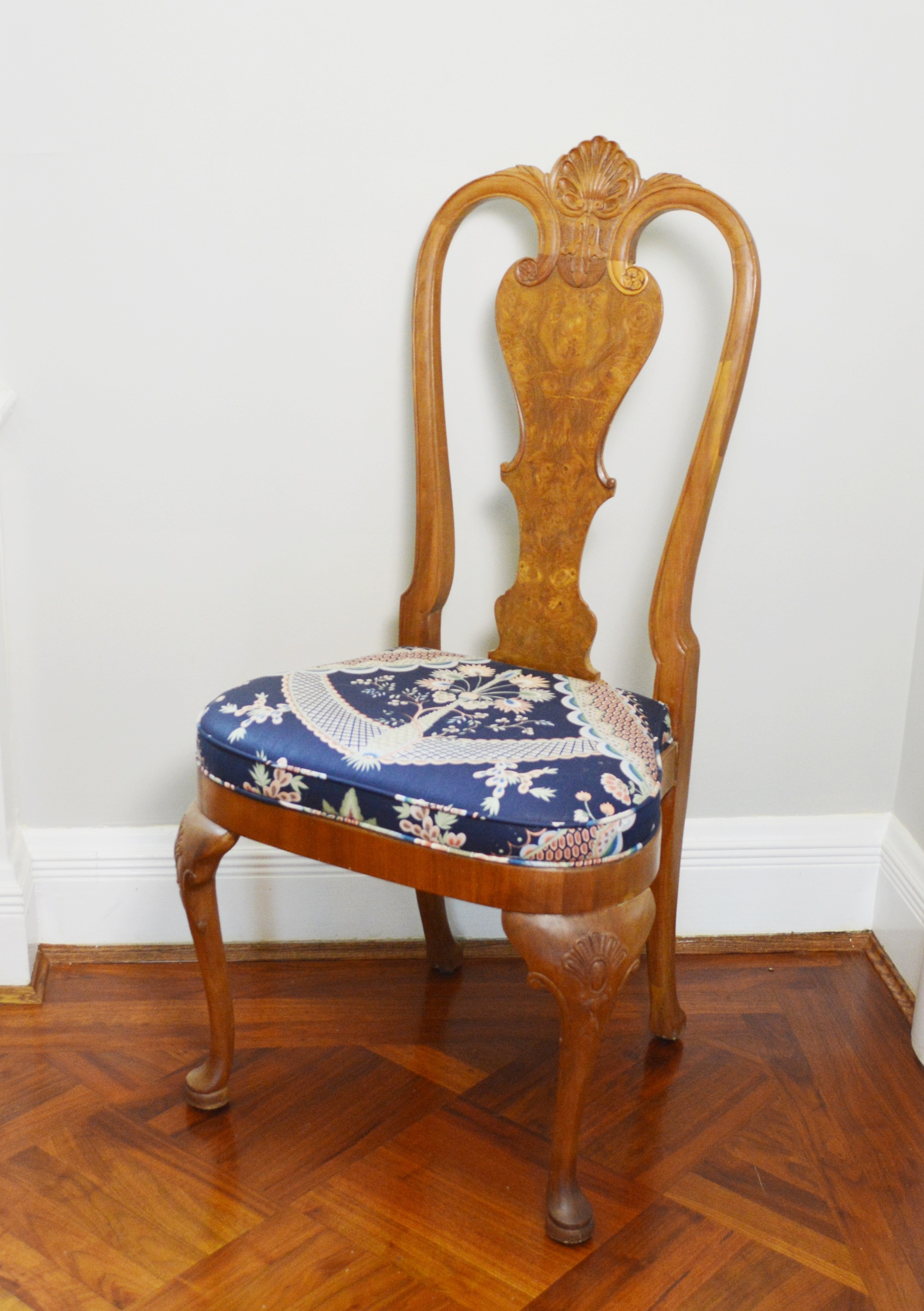 Queen Anne Style Birch Accent Chair