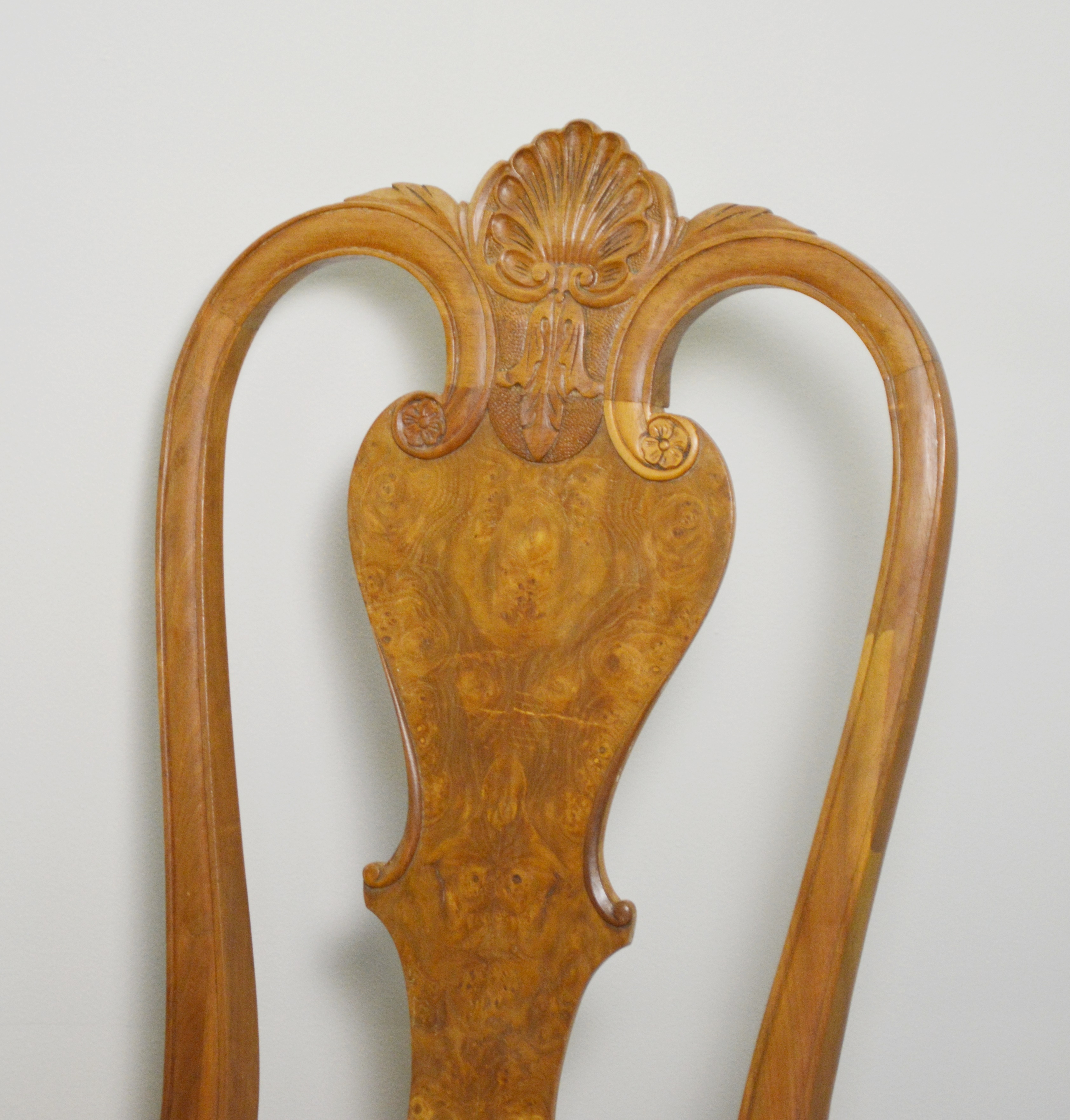 Queen Anne Style Birch Accent Chair