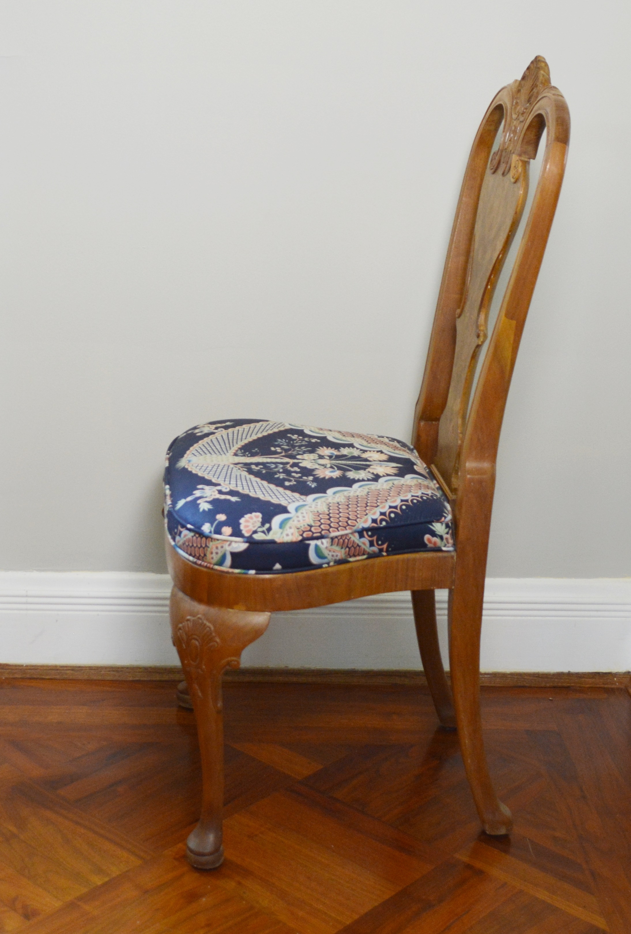 Queen Anne Style Birch Accent Chair