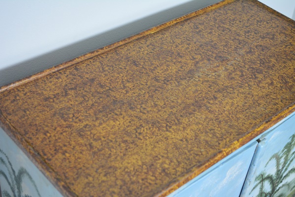 Folk Style Painted Wood Cabinet