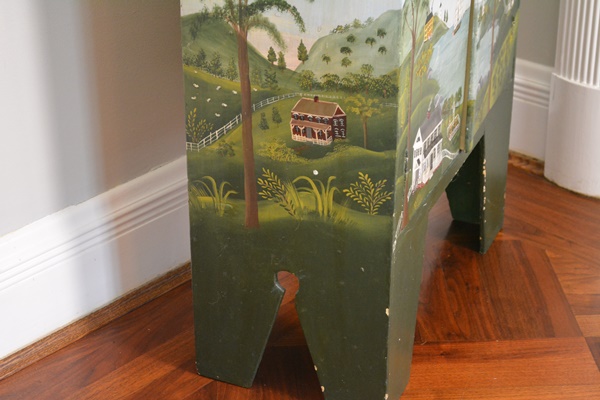 Folk Style Painted Wood Cabinet