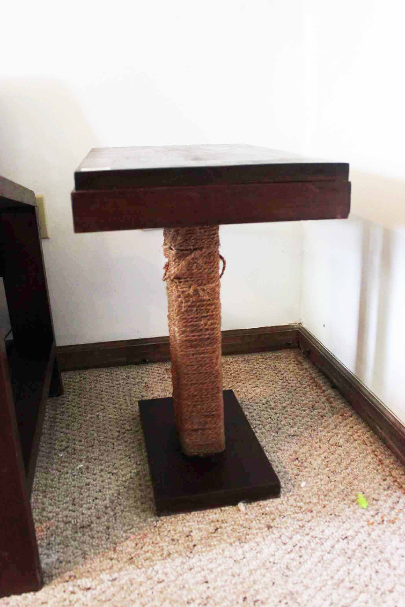 Two Vintage Macrame Chairs and Side Table