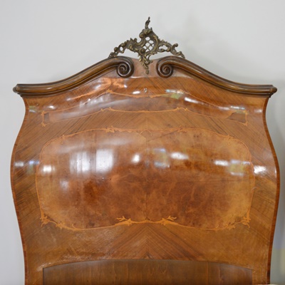 Pair of Antique Italian Louis XV Style Bombe Twin Beds