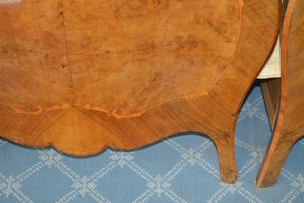 Pair of Antique Italian Louis XV Style Bombe Twin Beds