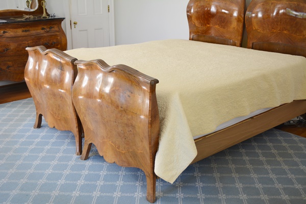 Pair of Antique Italian Louis XV Style Bombe Twin Beds