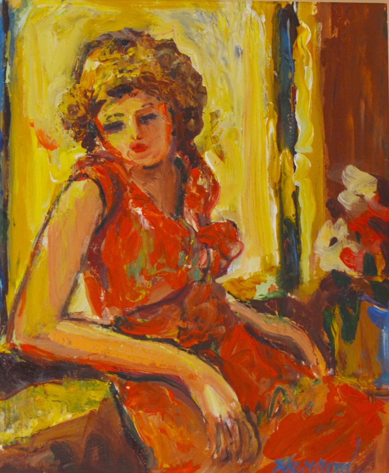 Ann Harrod Original Acrylic Painting of a Young Woman