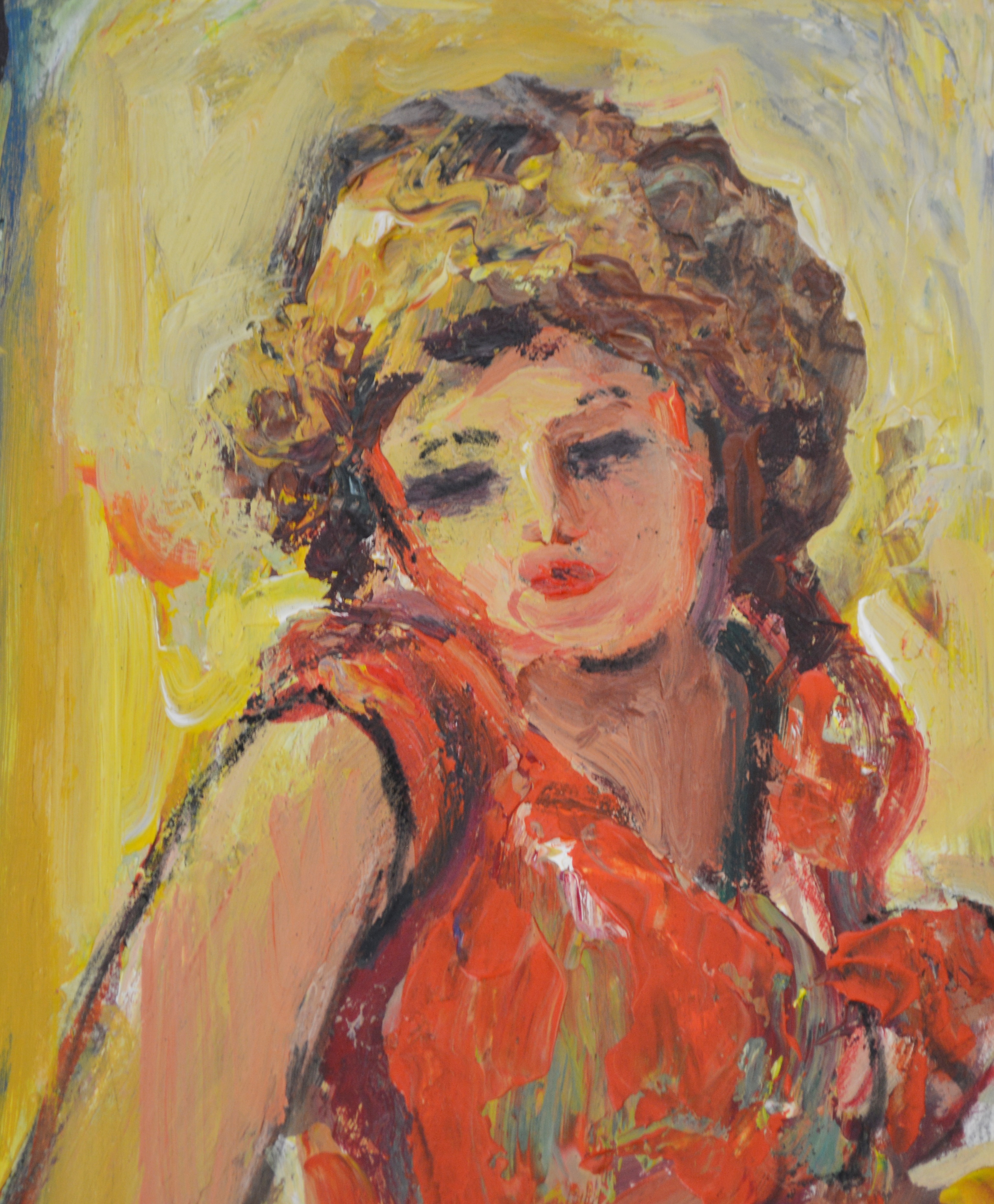 Ann Harrod Original Acrylic Painting of a Young Woman