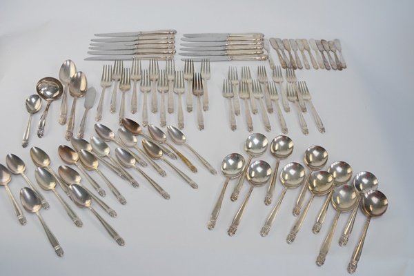 Holmes & Edwards Flatware Set of Eleven and Reed & Barton Storage Chest