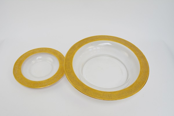 Stouffer China, Thun Vase and Other Gold Rimmed Glass Bowls