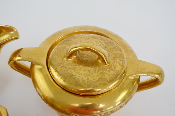 Stouffer China, Thun Vase and Other Gold Rimmed Glass Bowls