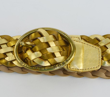 Michael Kors Gold Tone Braided Belt