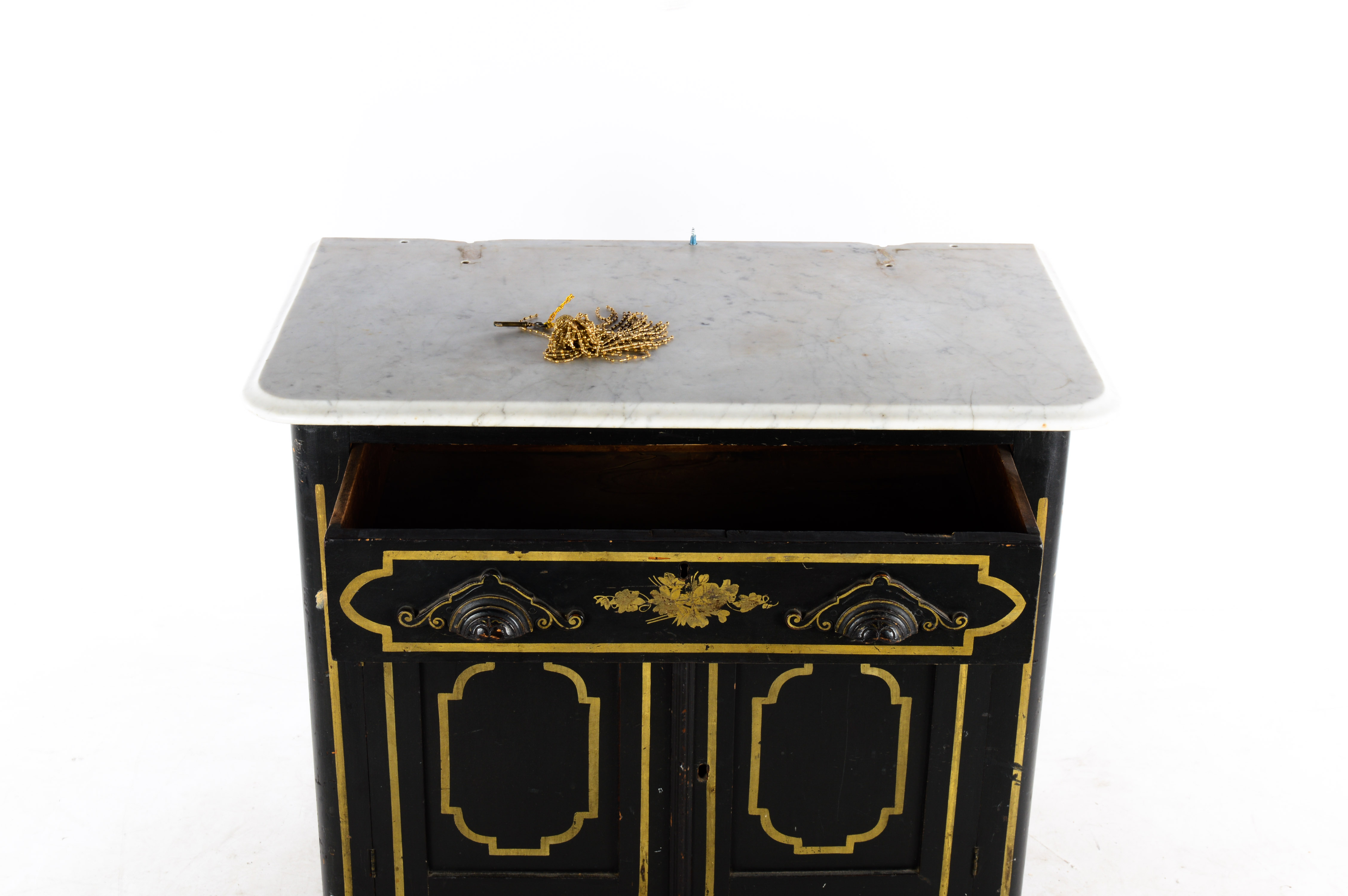 Late 19th Century Victorian Paint-Decorated Washstand