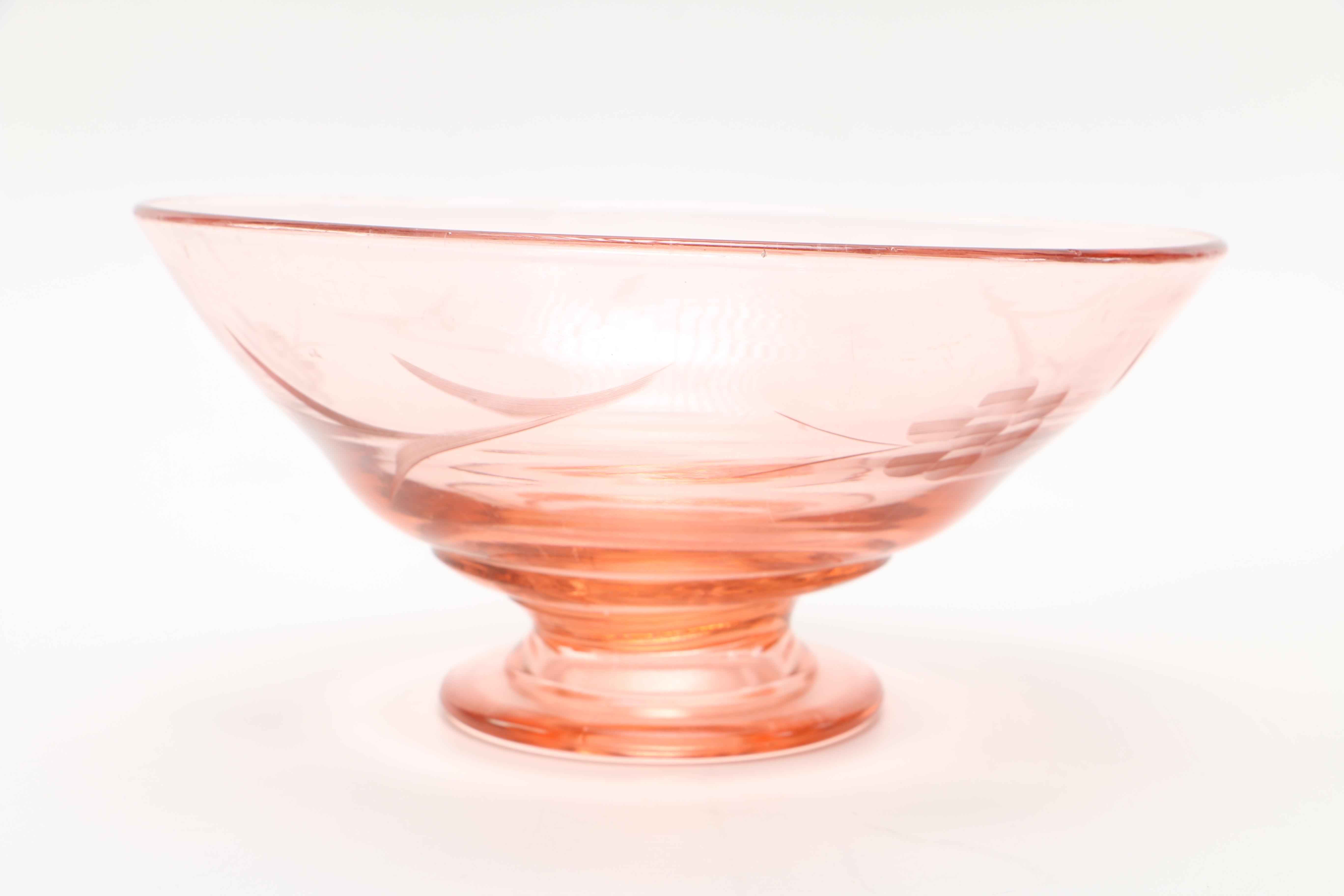 Pink Glass Punch Set