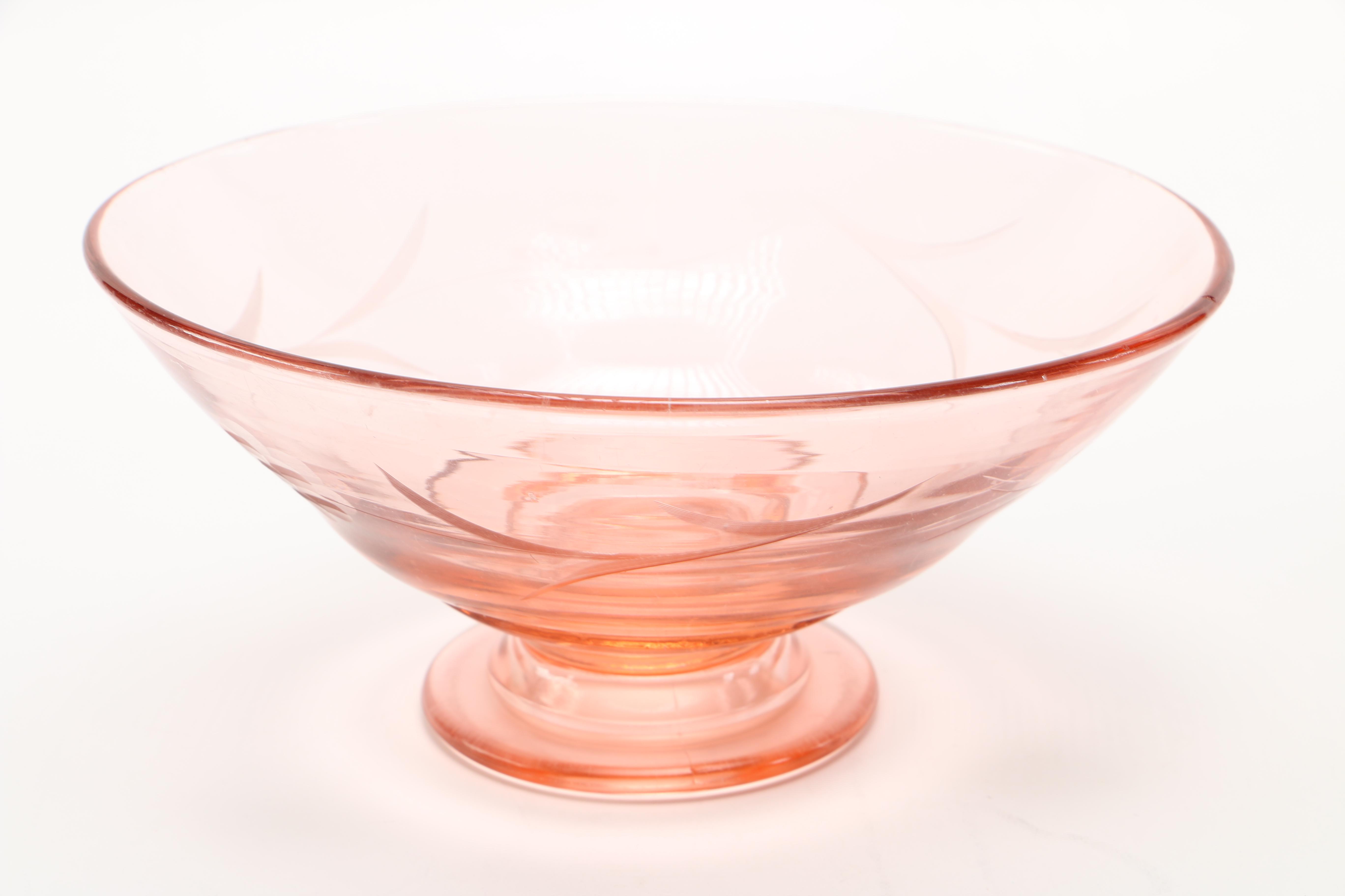 Pink Glass Punch Set