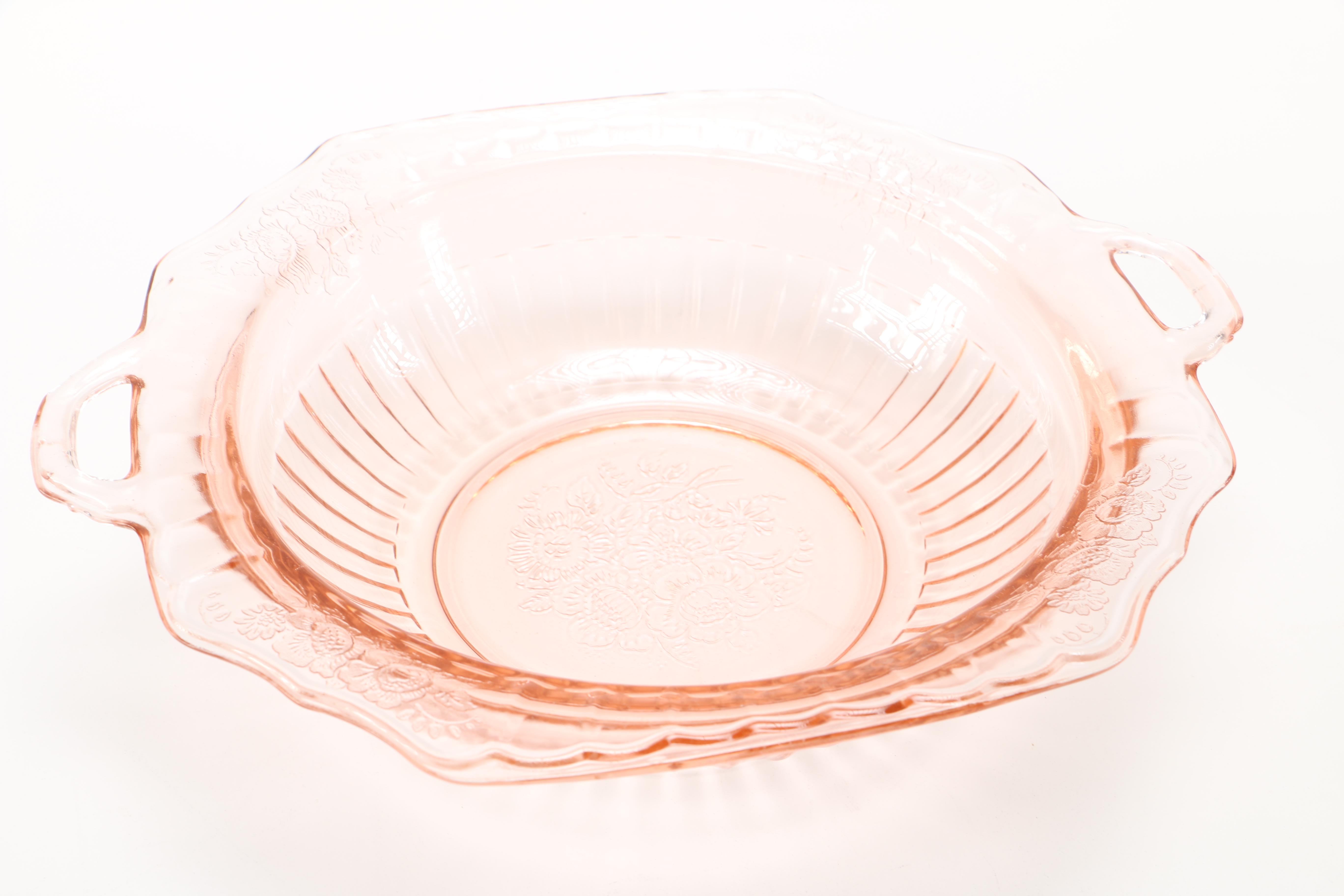 Pink Glass Punch Set