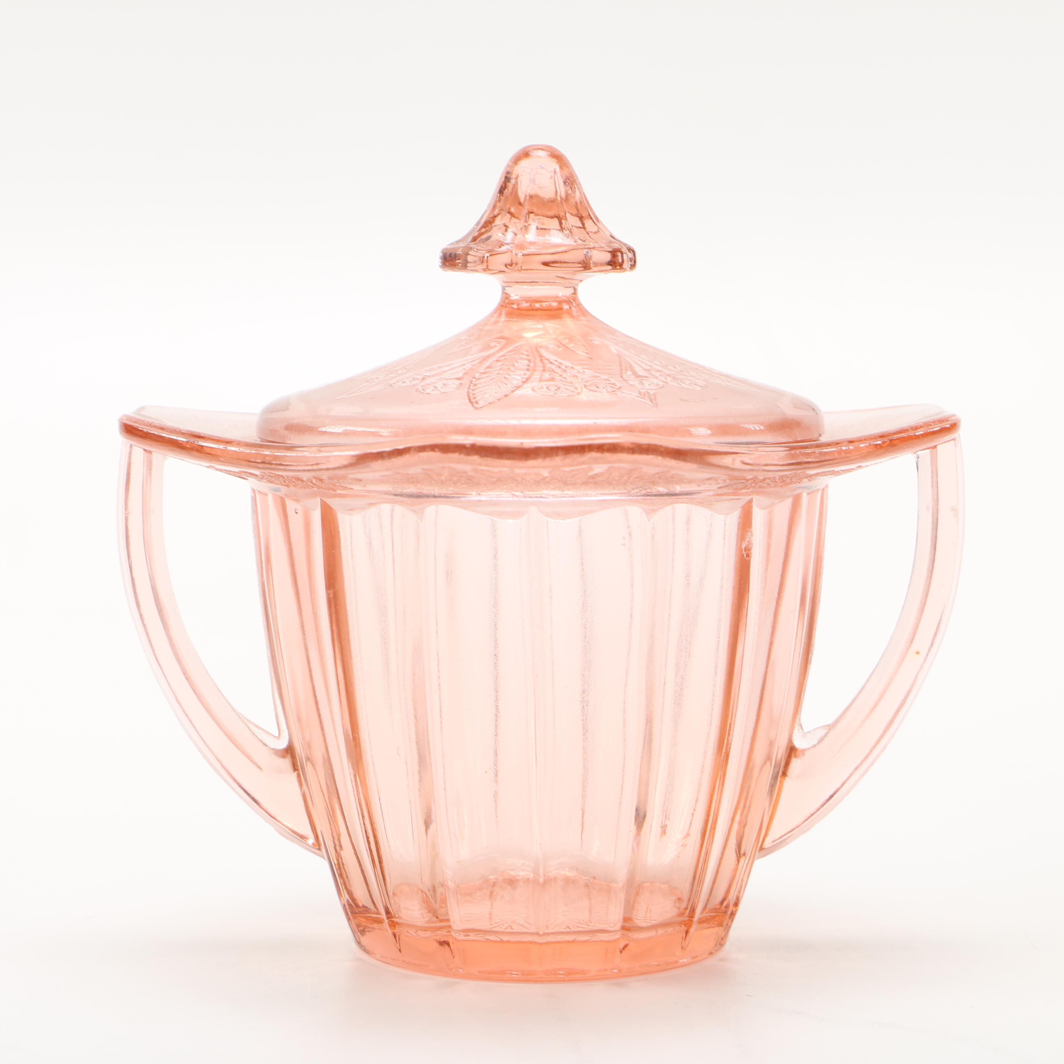 Pink Glass Punch Set