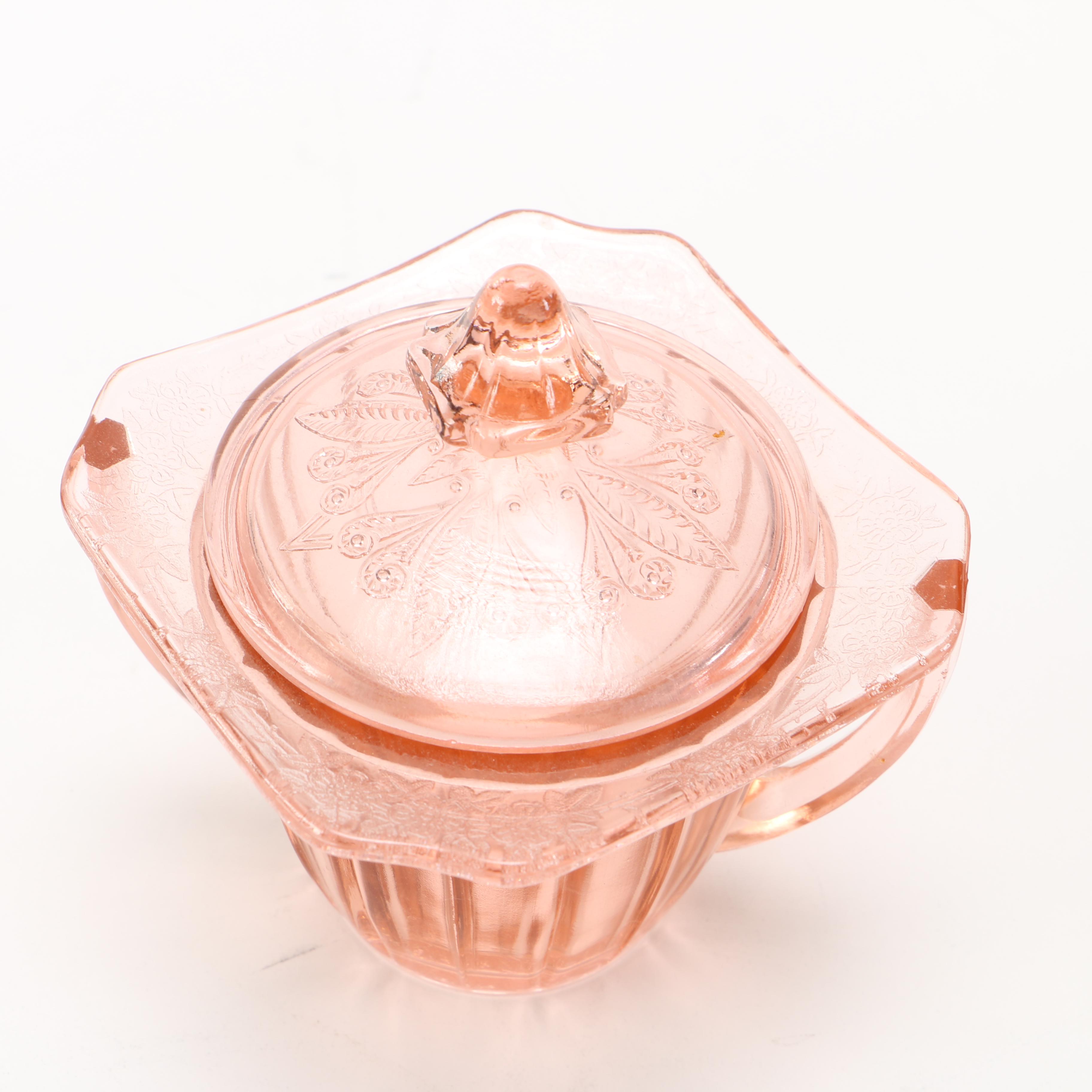 Pink Glass Punch Set