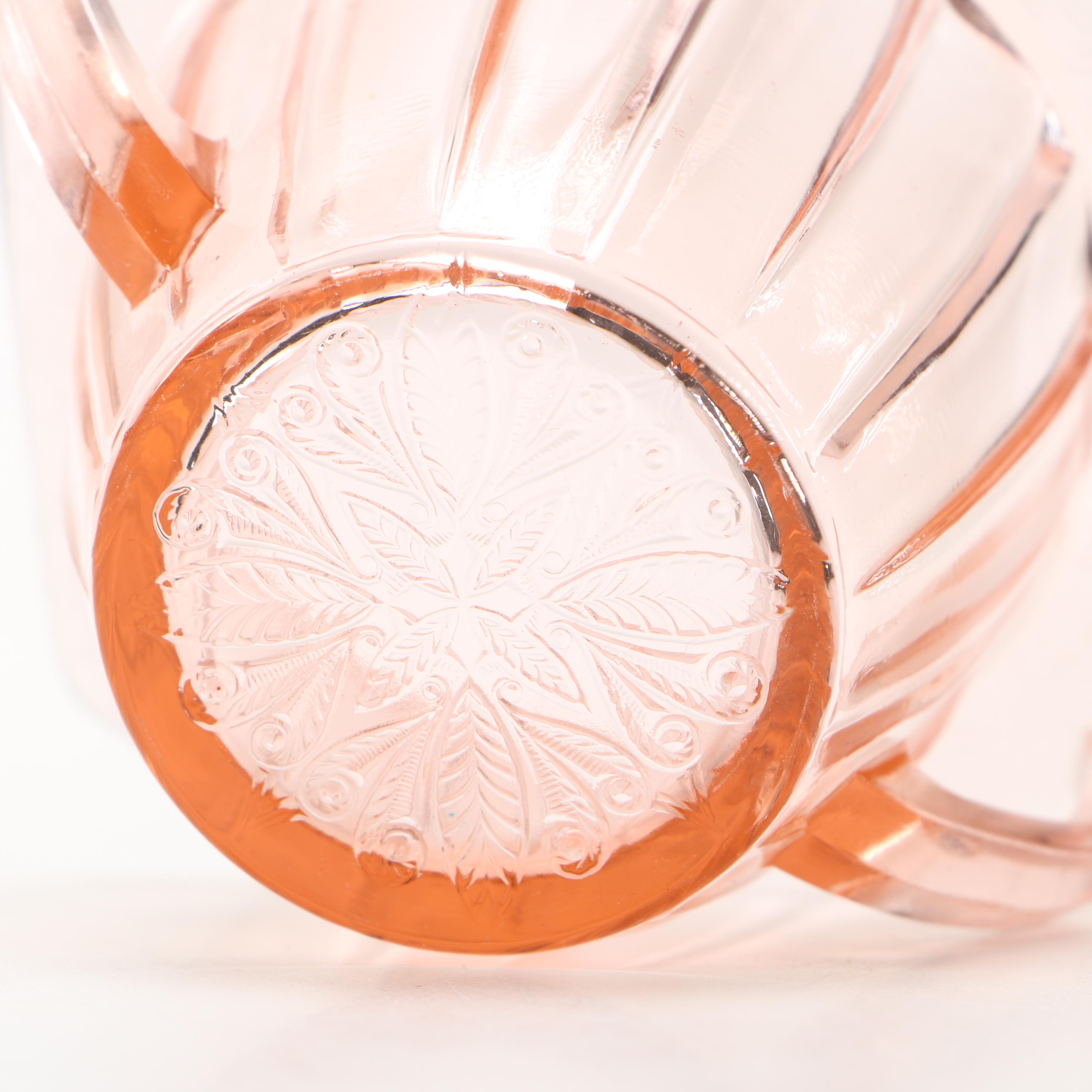 Pink Glass Punch Set