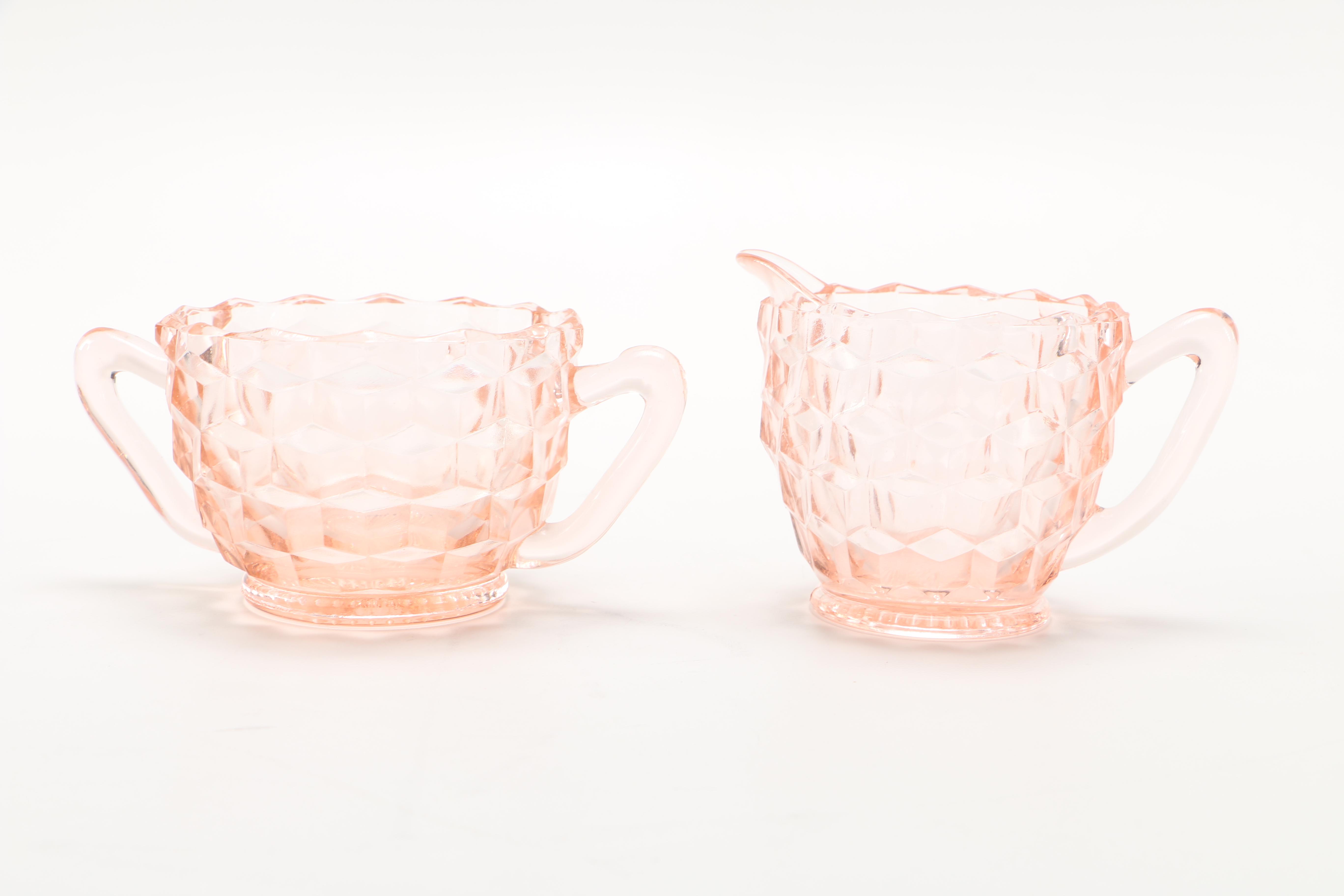 Pink Glass Punch Set