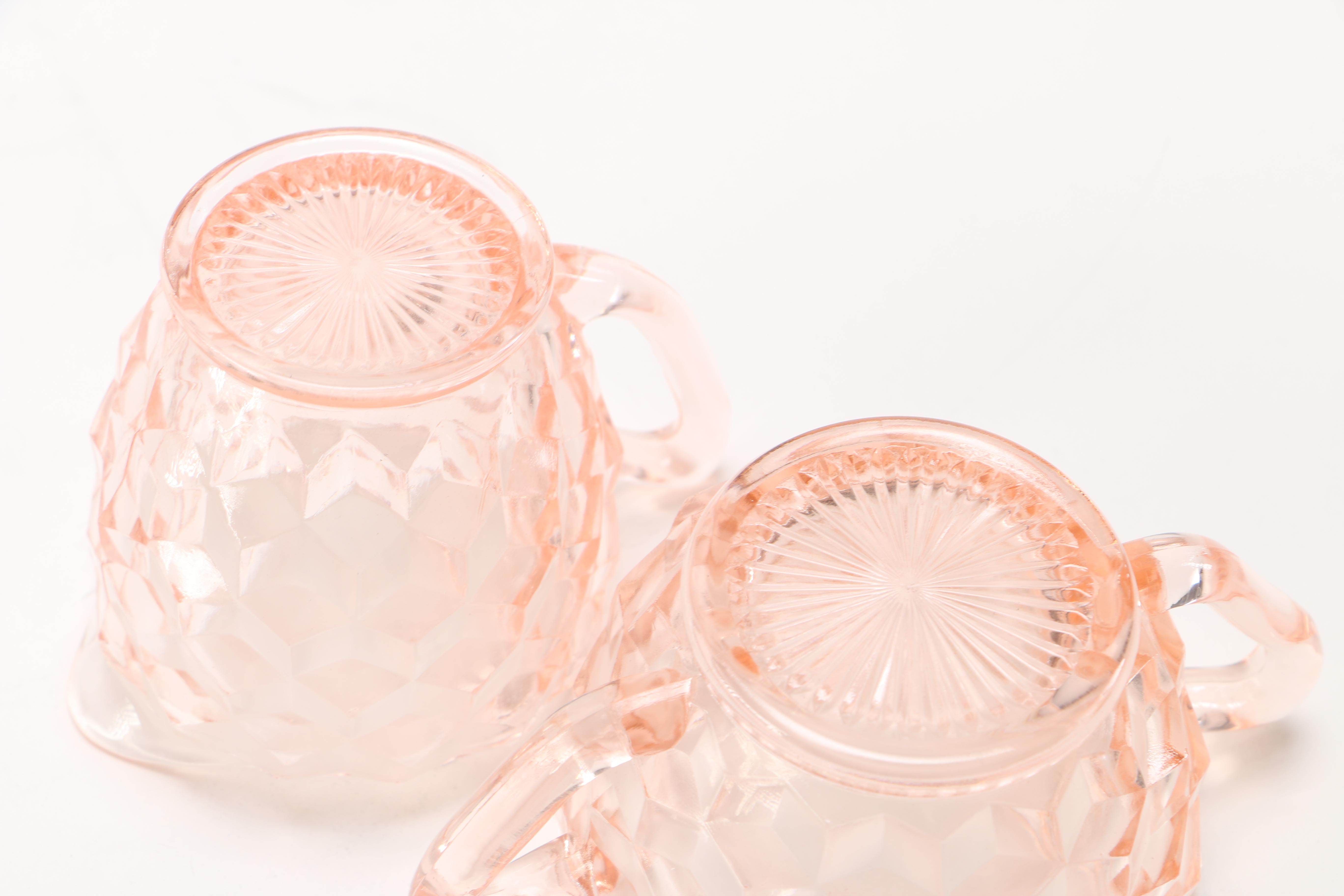 Pink Glass Punch Set