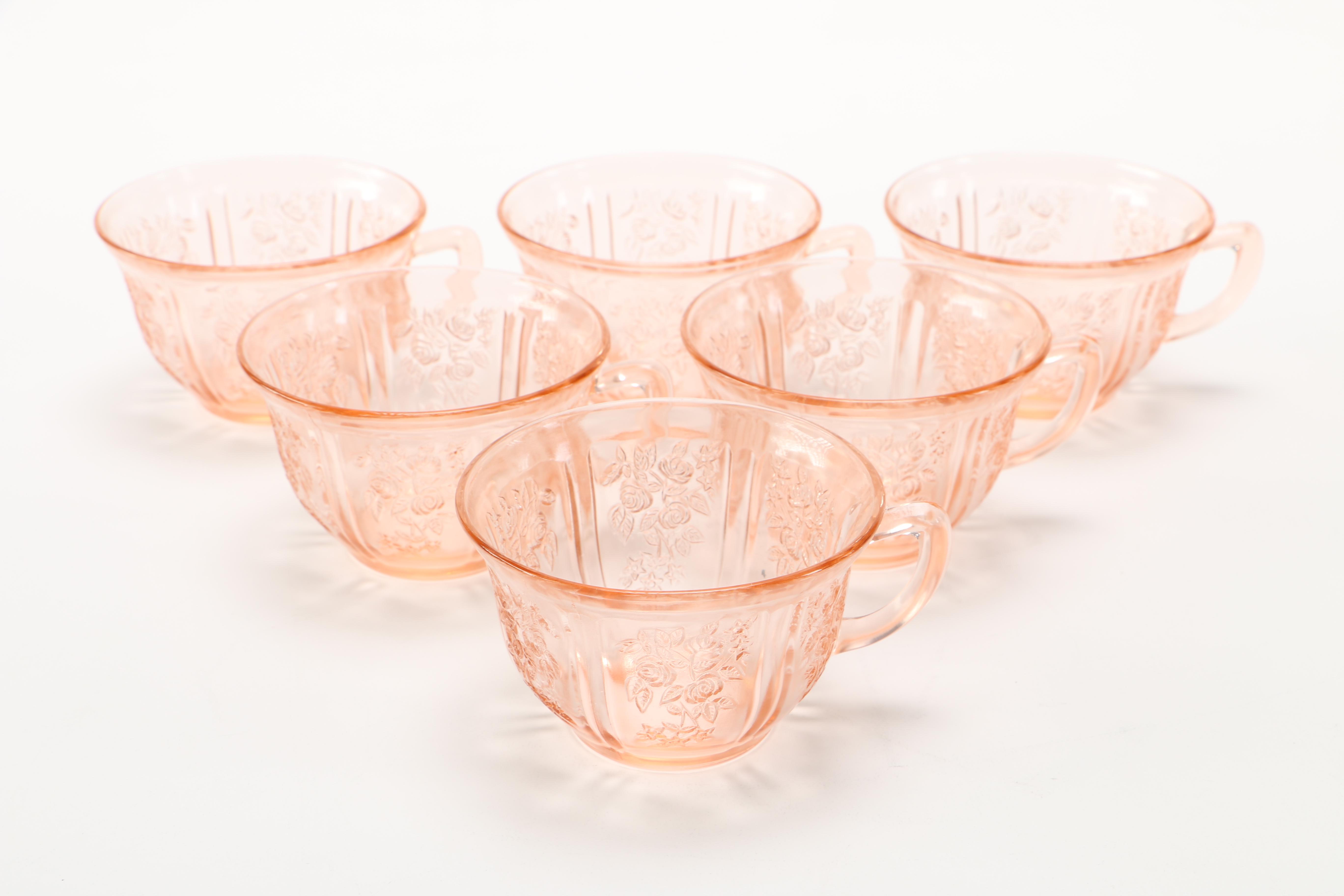 Pink Glass Punch Set