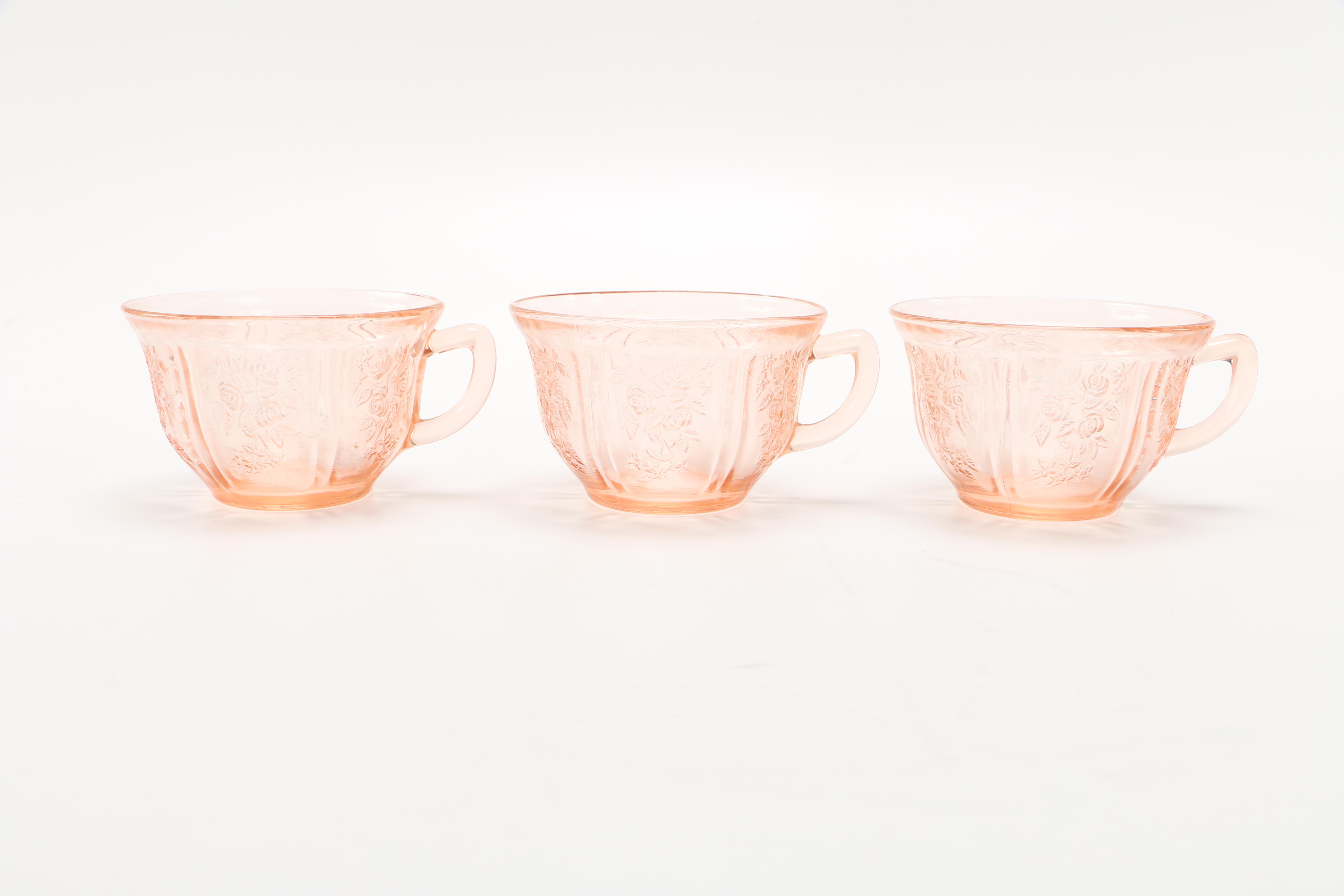 Pink Glass Punch Set