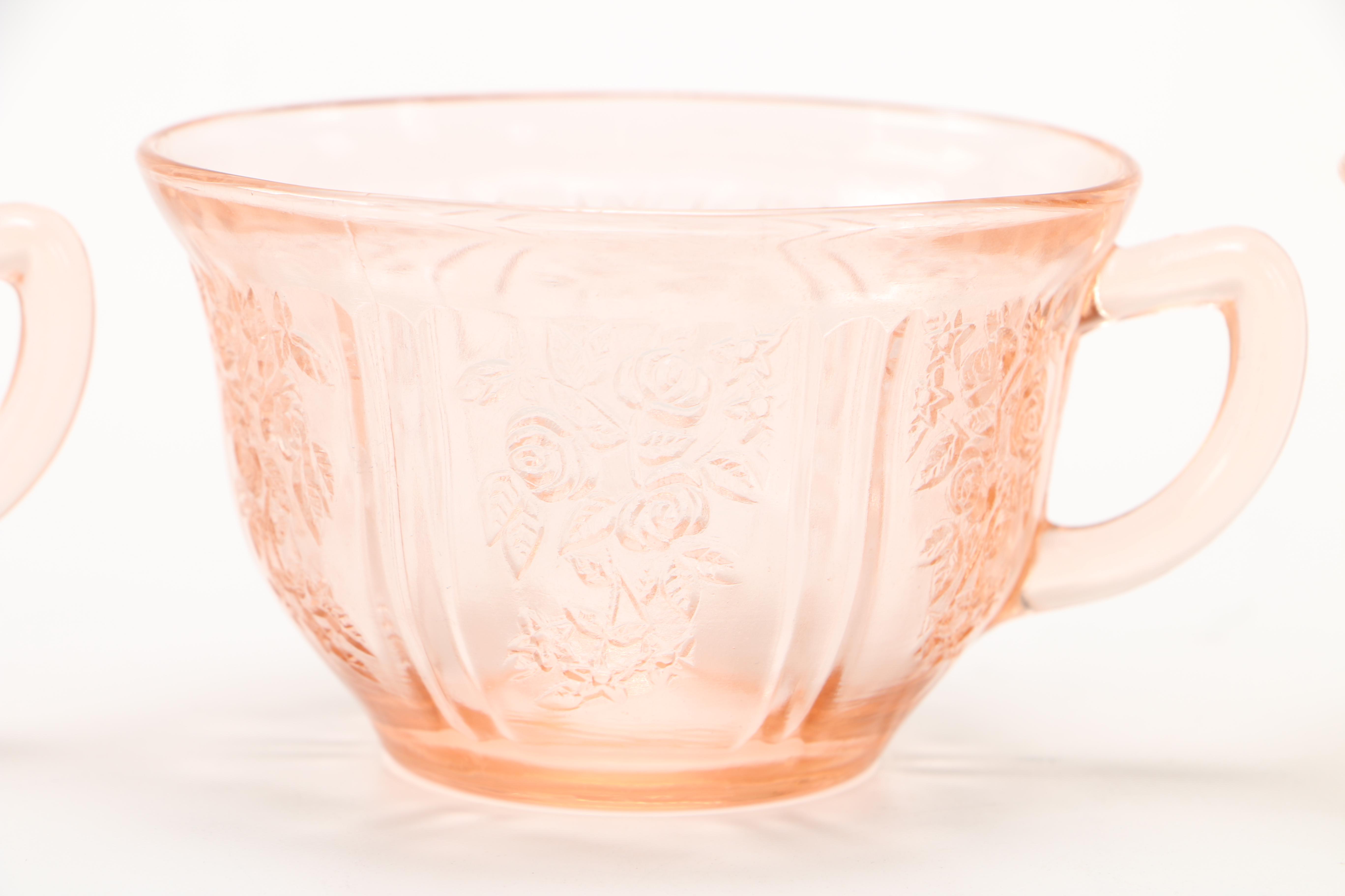 Pink Glass Punch Set