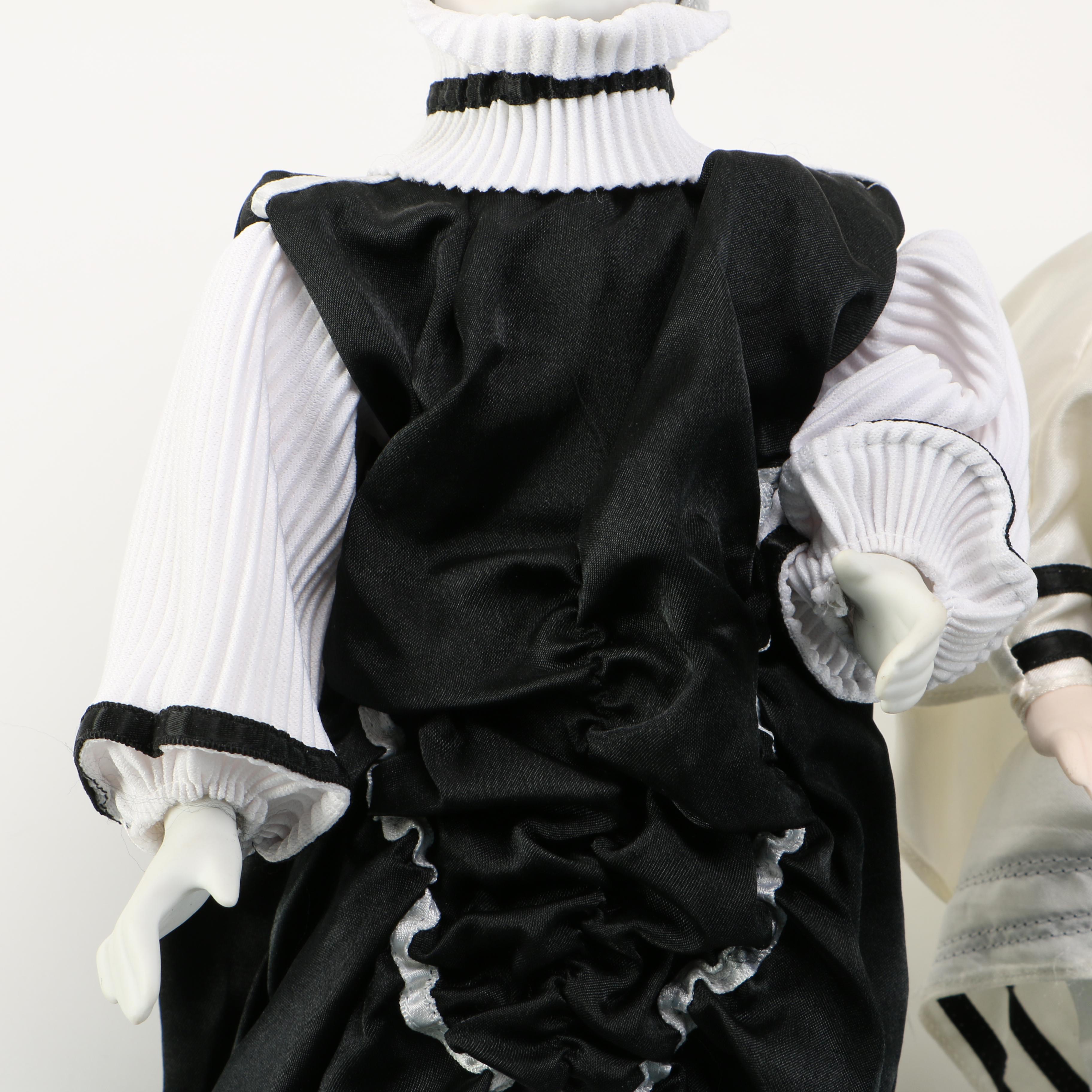 Stylized Porcelain Dolls with Cloth Bodies