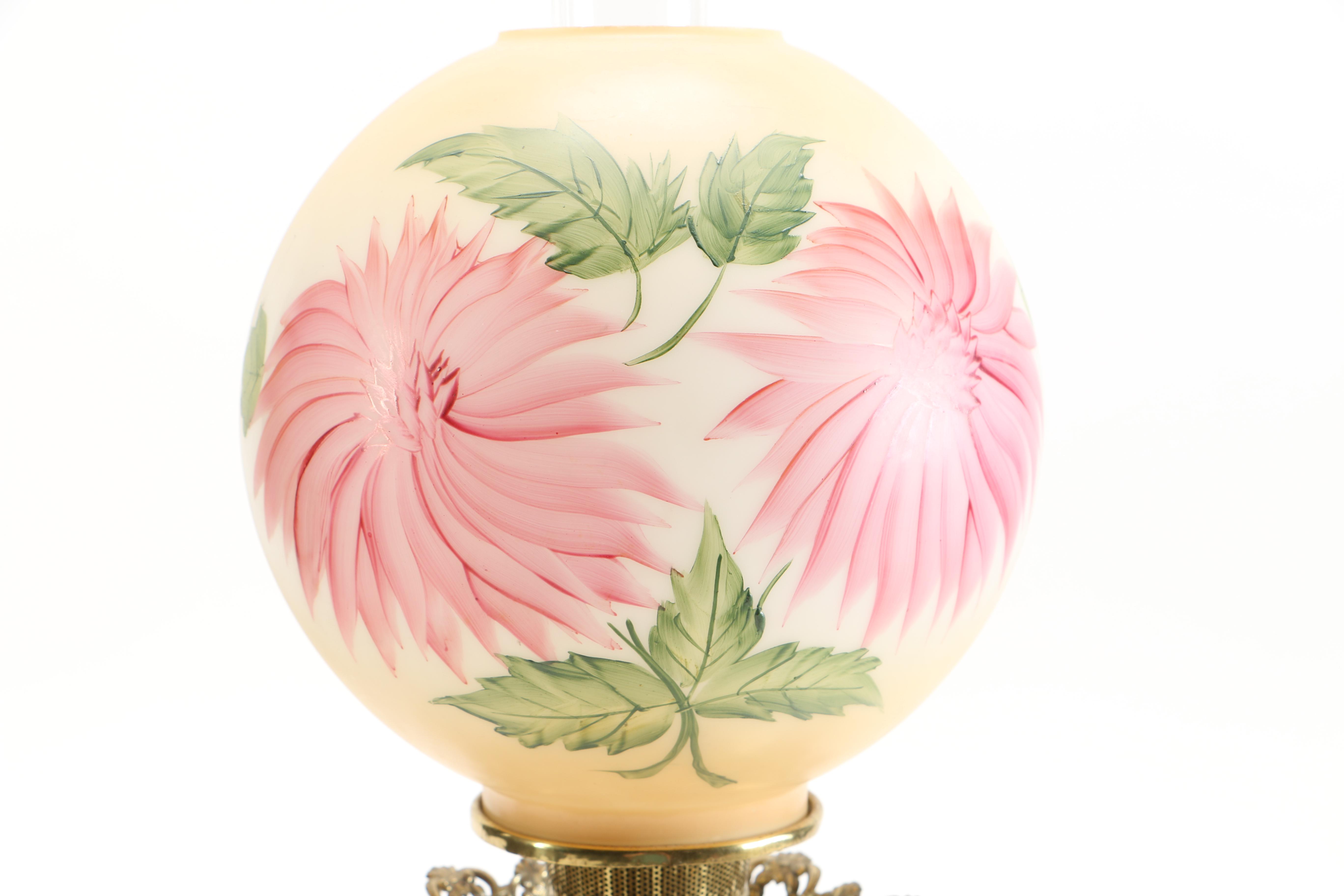 Pink and White Hurricane Style Electric Lamp