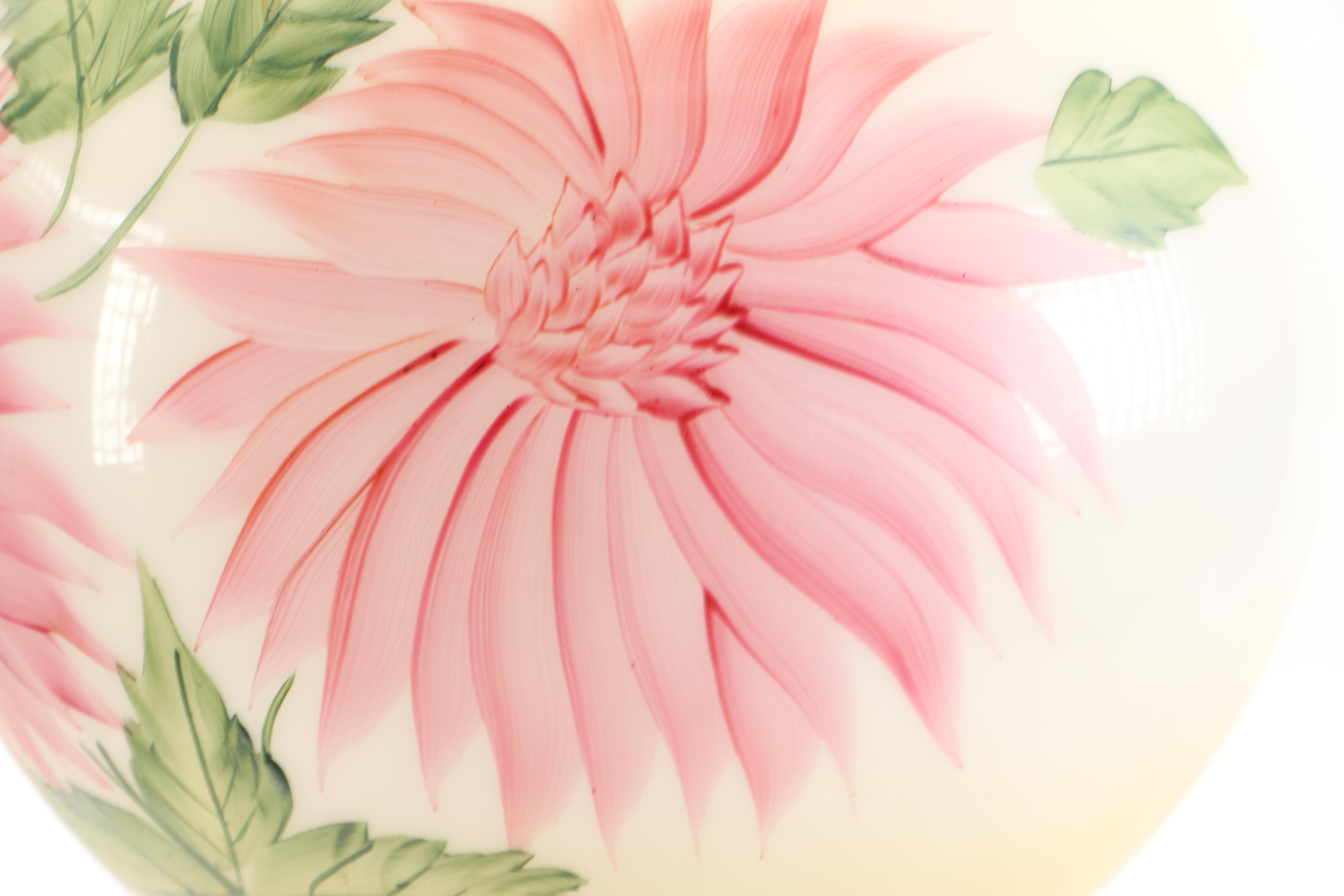 Pink and White Hurricane Style Electric Lamp