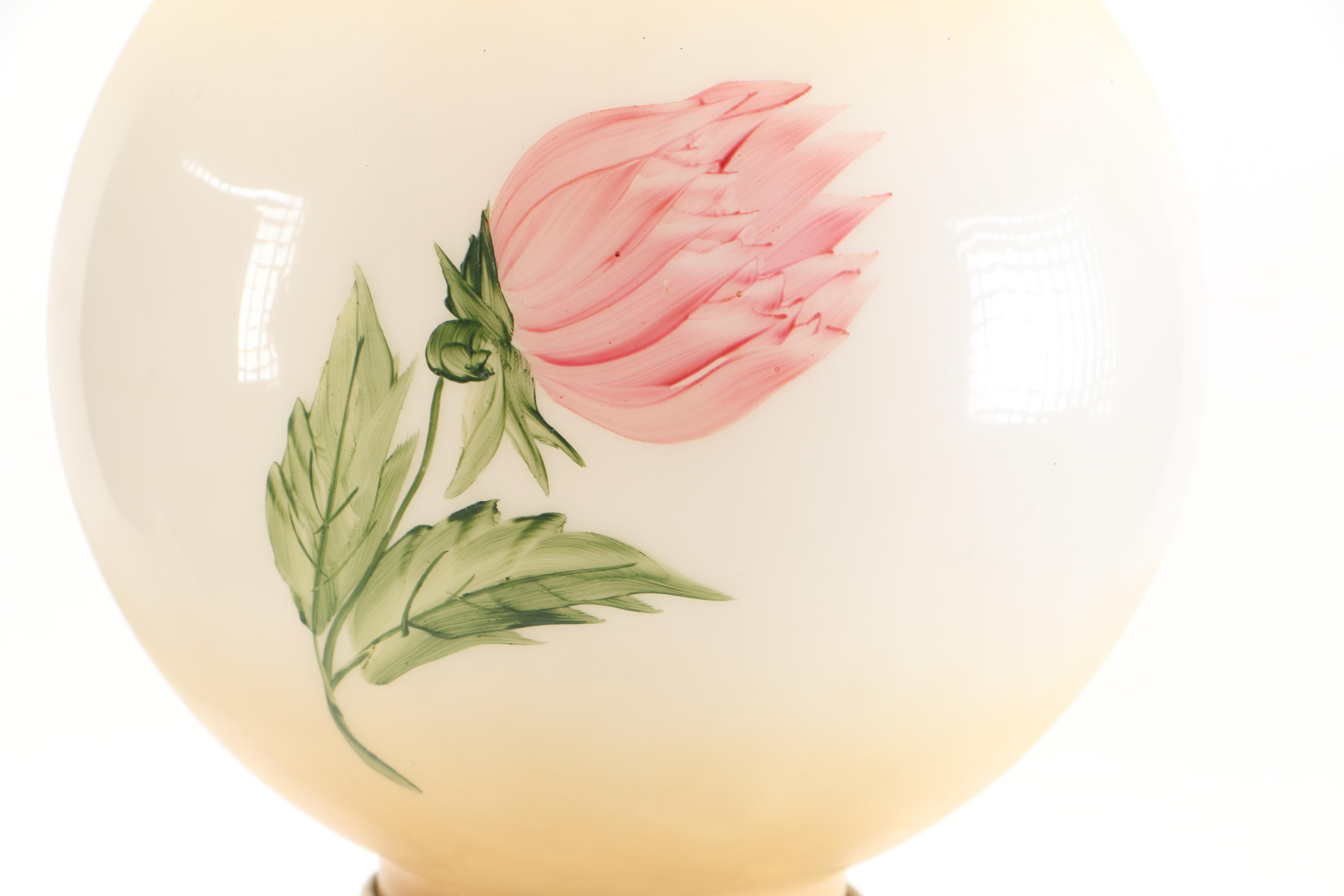 Pink and White Hurricane Style Electric Lamp