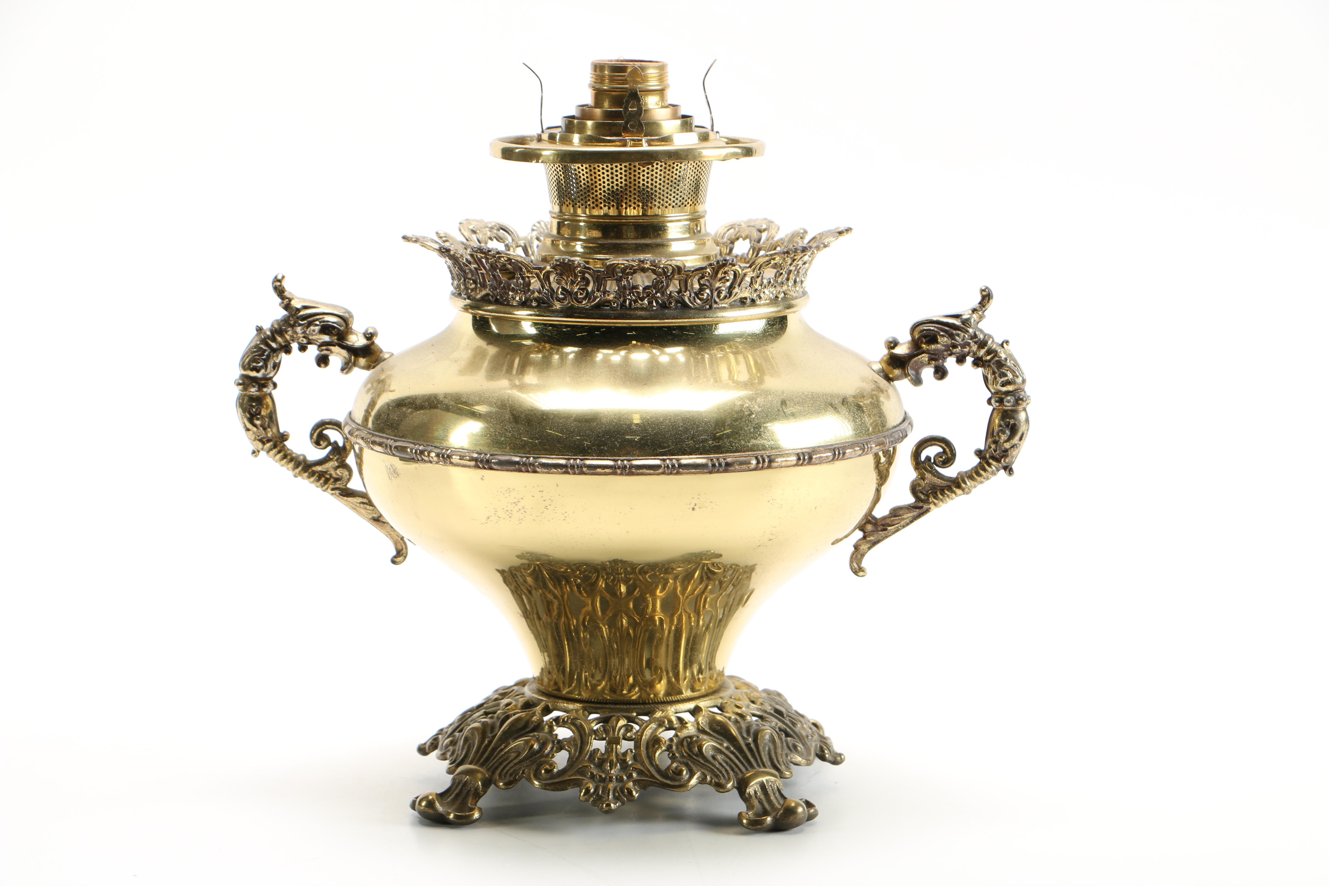 Pink and White Hurricane Style Electric Lamp