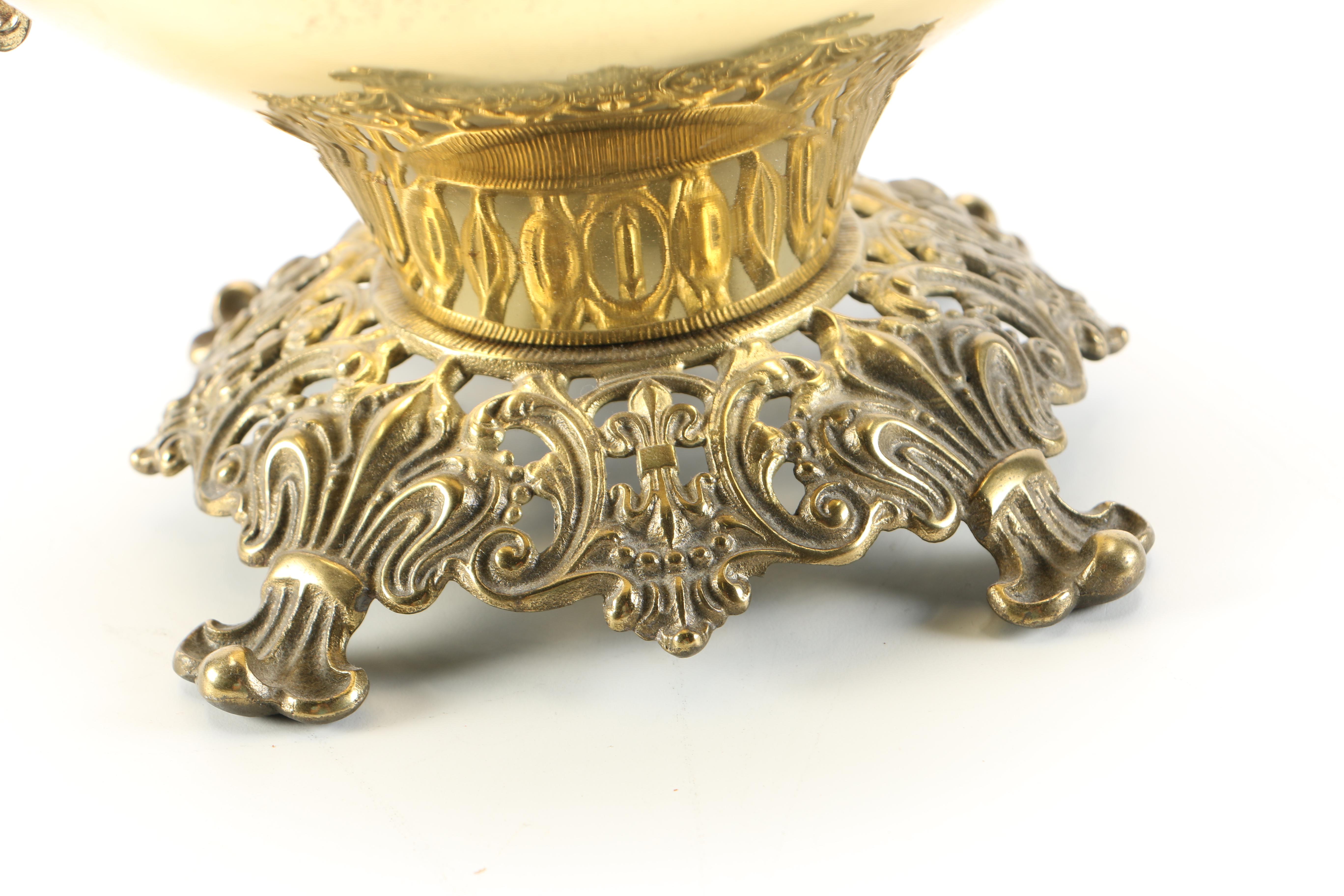 Pink and White Hurricane Style Electric Lamp