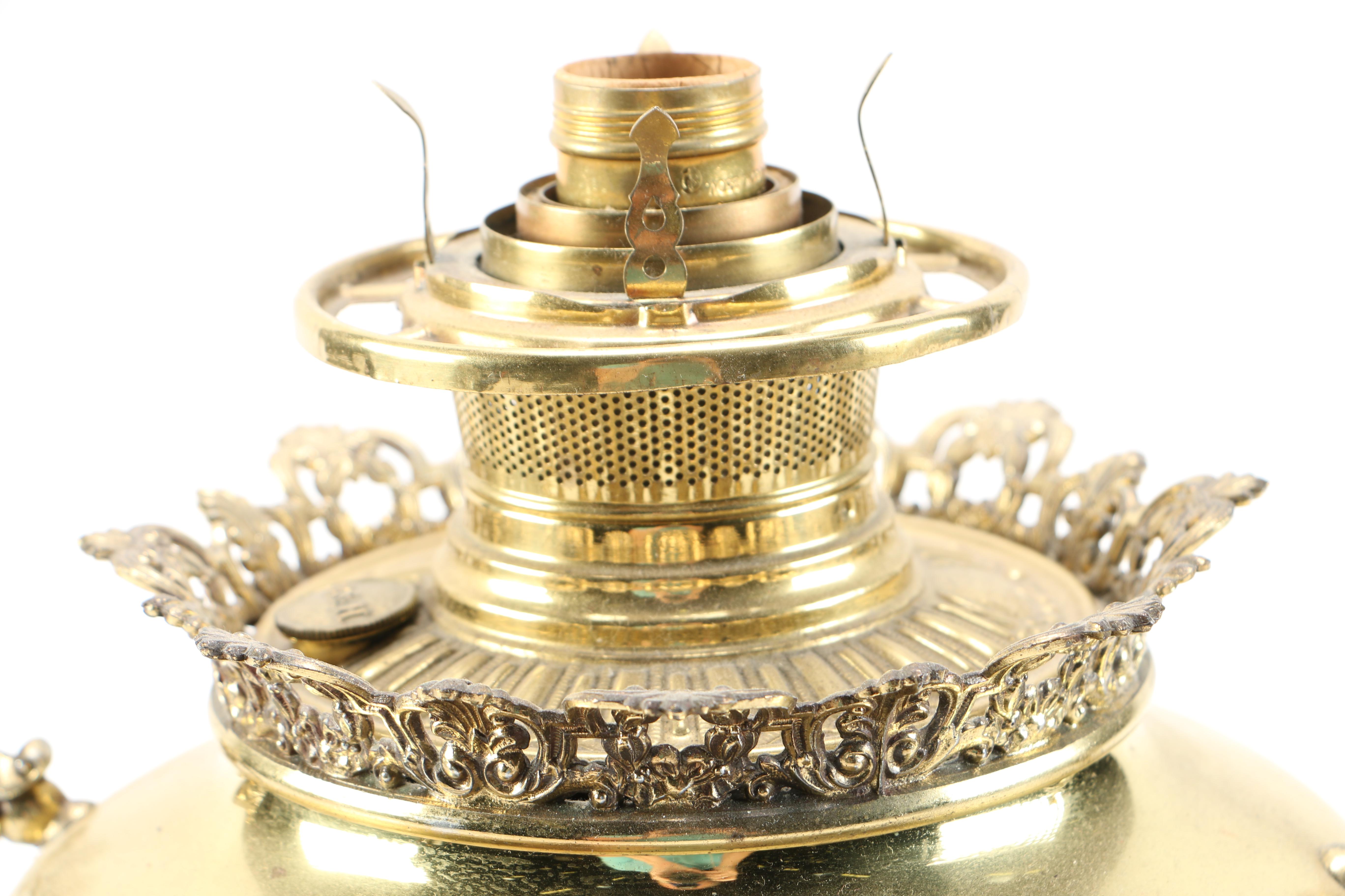 Pink and White Hurricane Style Electric Lamp