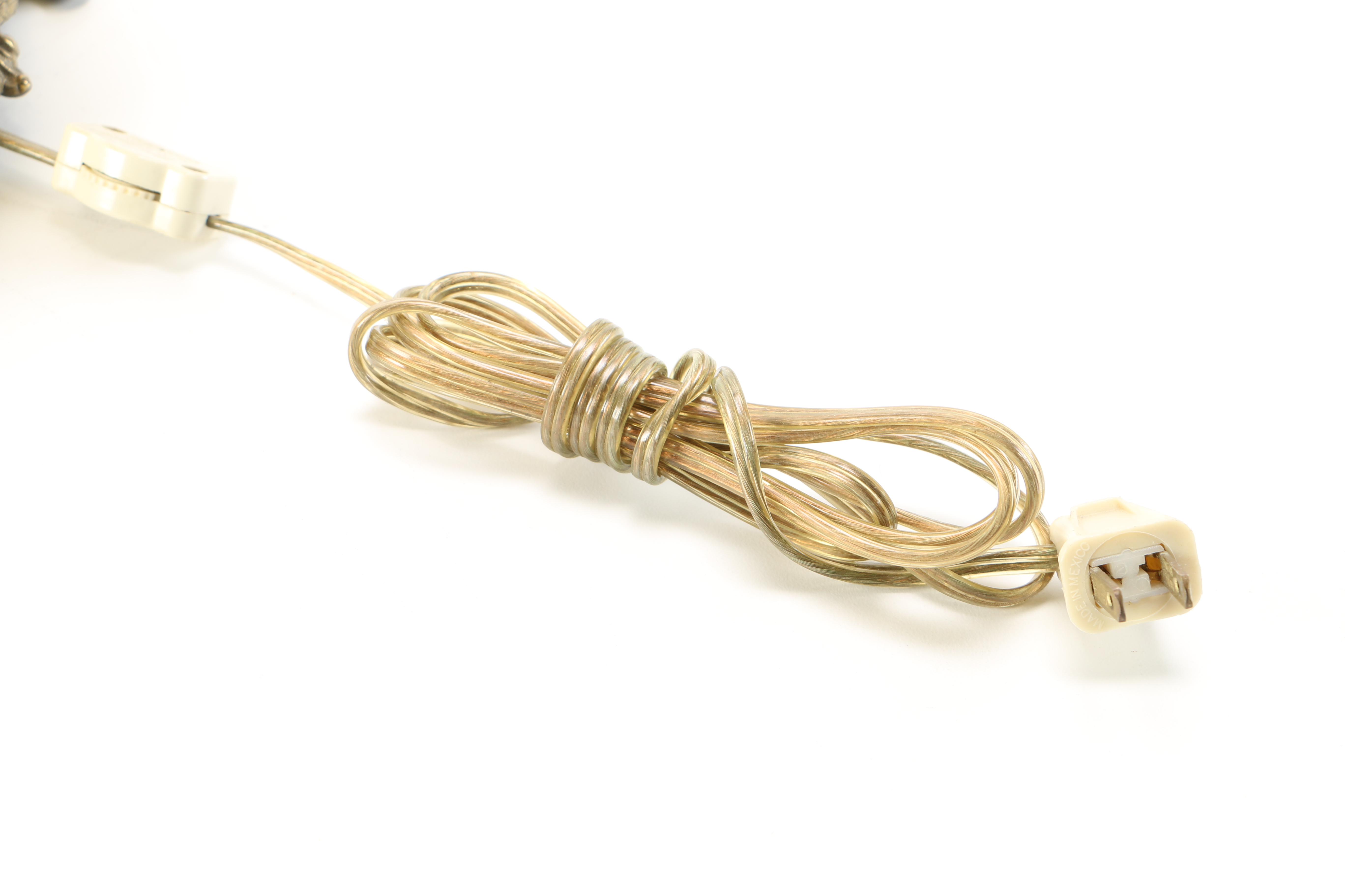 Pink and White Hurricane Style Electric Lamp