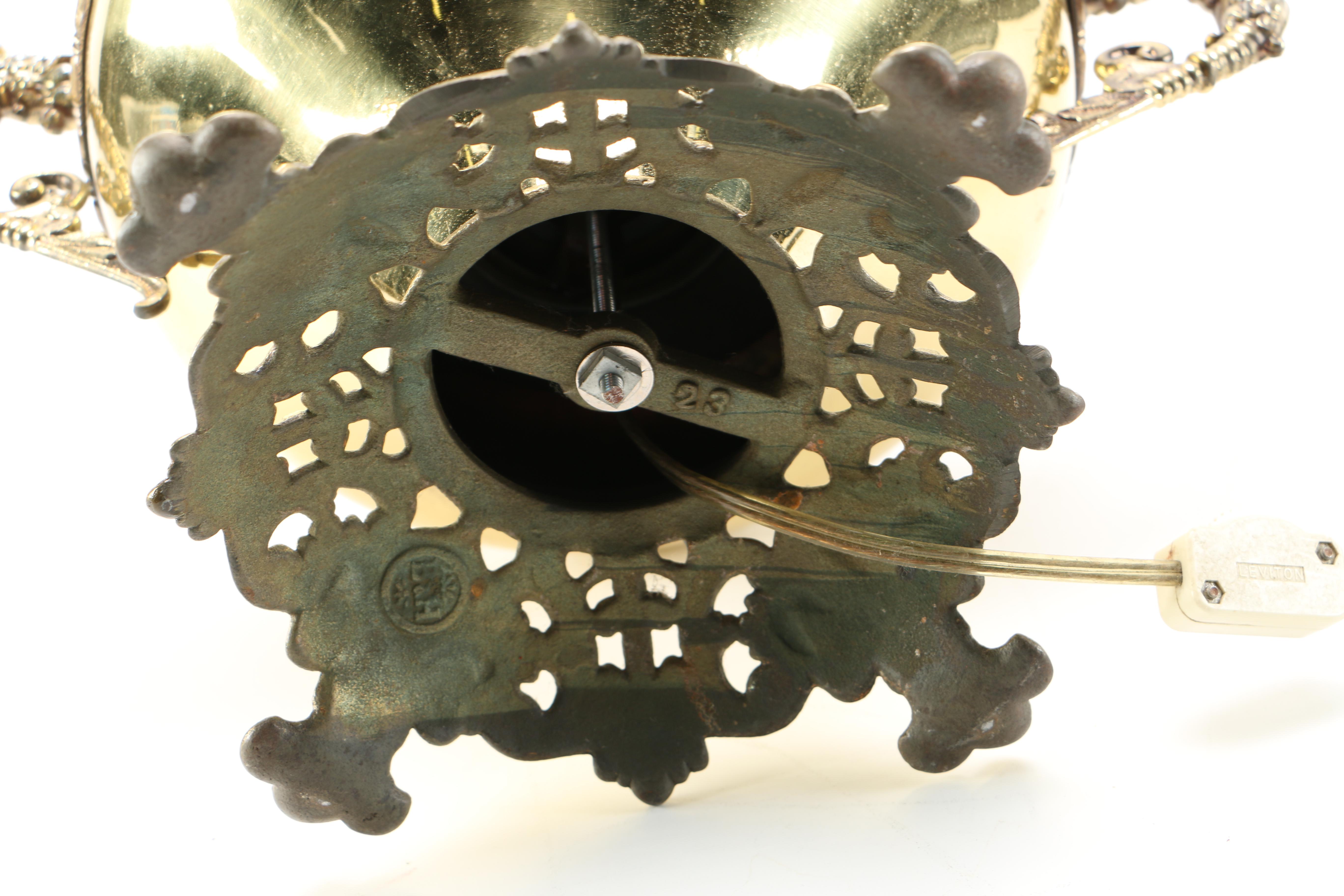 Pink and White Hurricane Style Electric Lamp