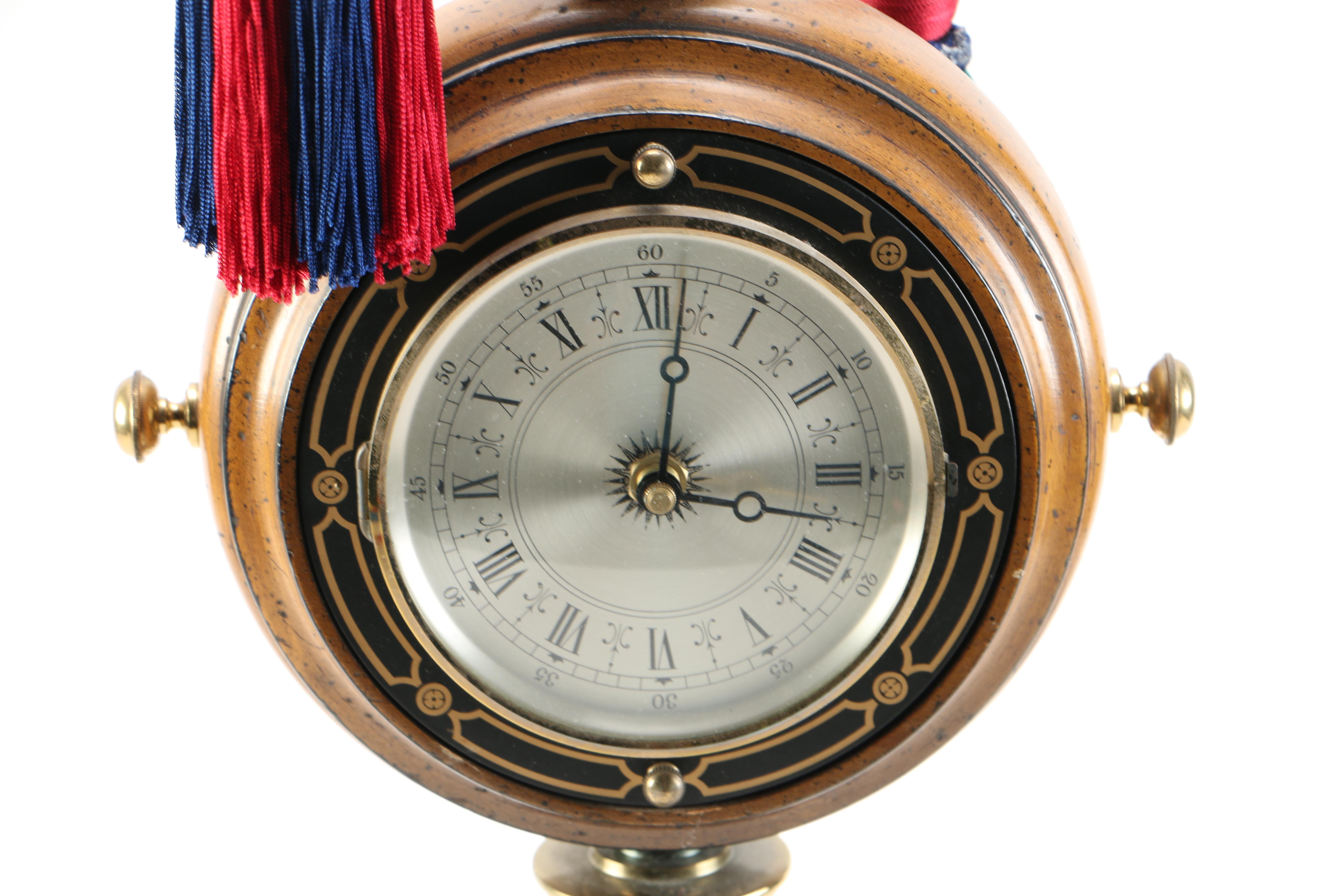 Round Base Analog Clock and Barometer