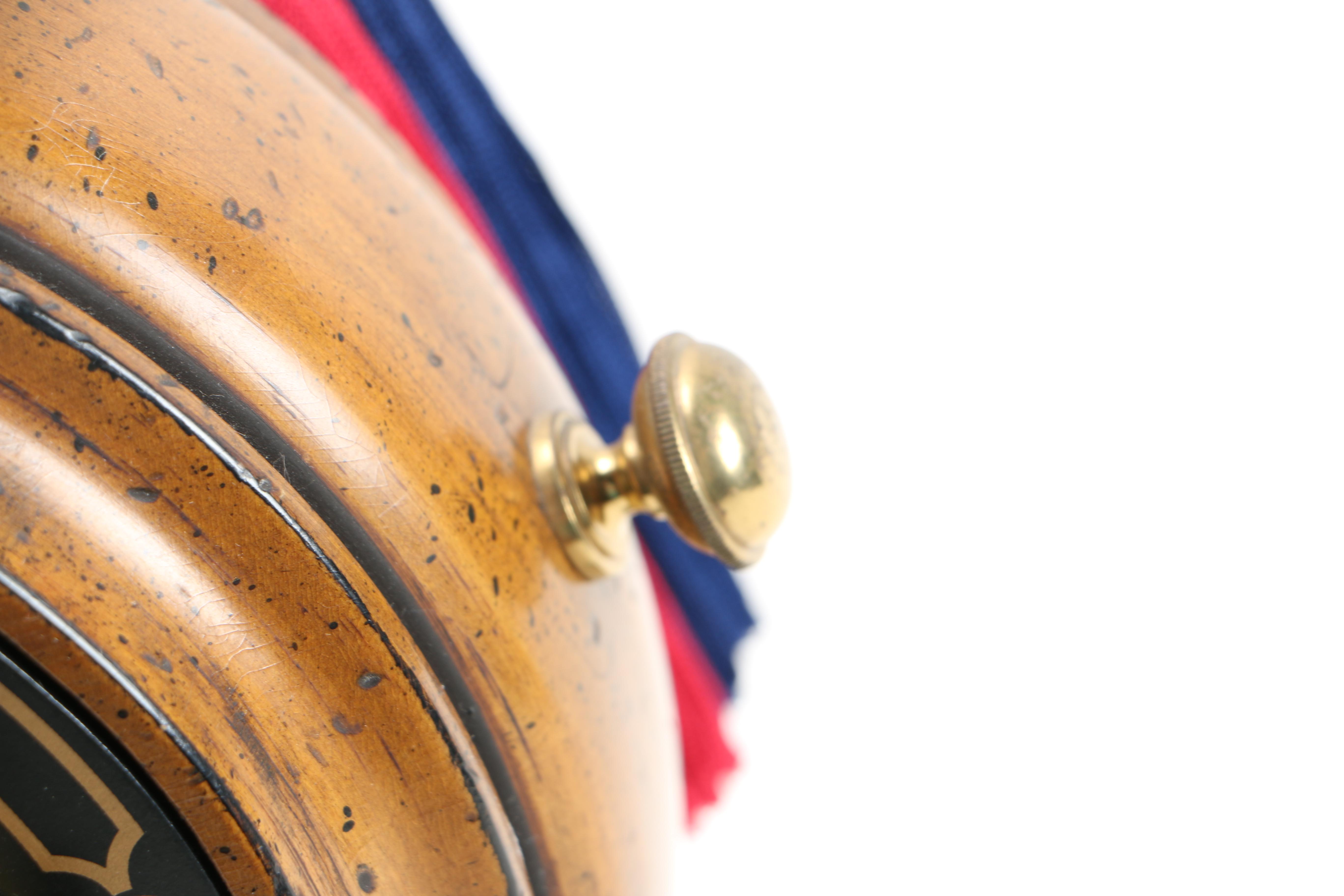 Round Base Analog Clock and Barometer