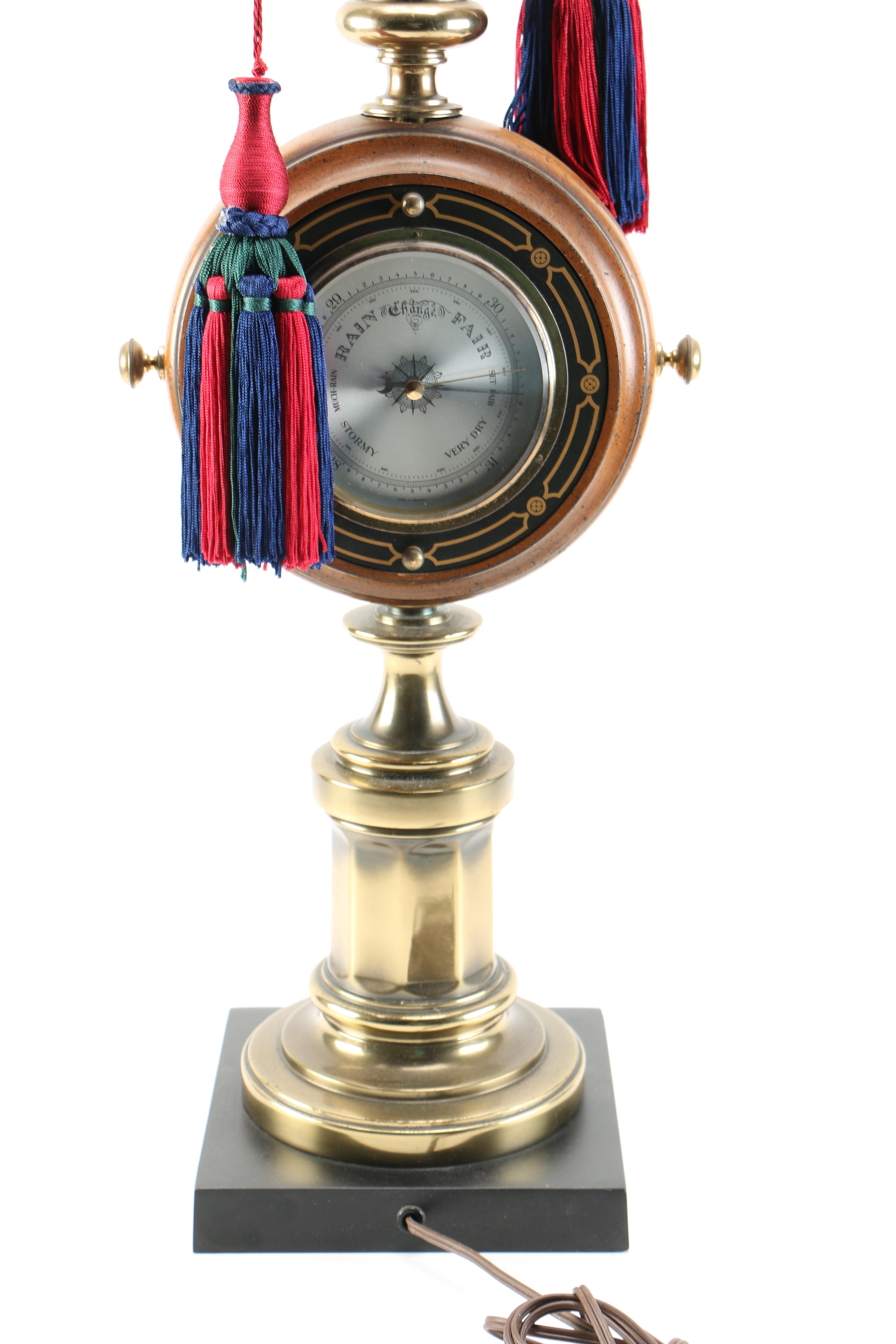 Round Base Analog Clock and Barometer