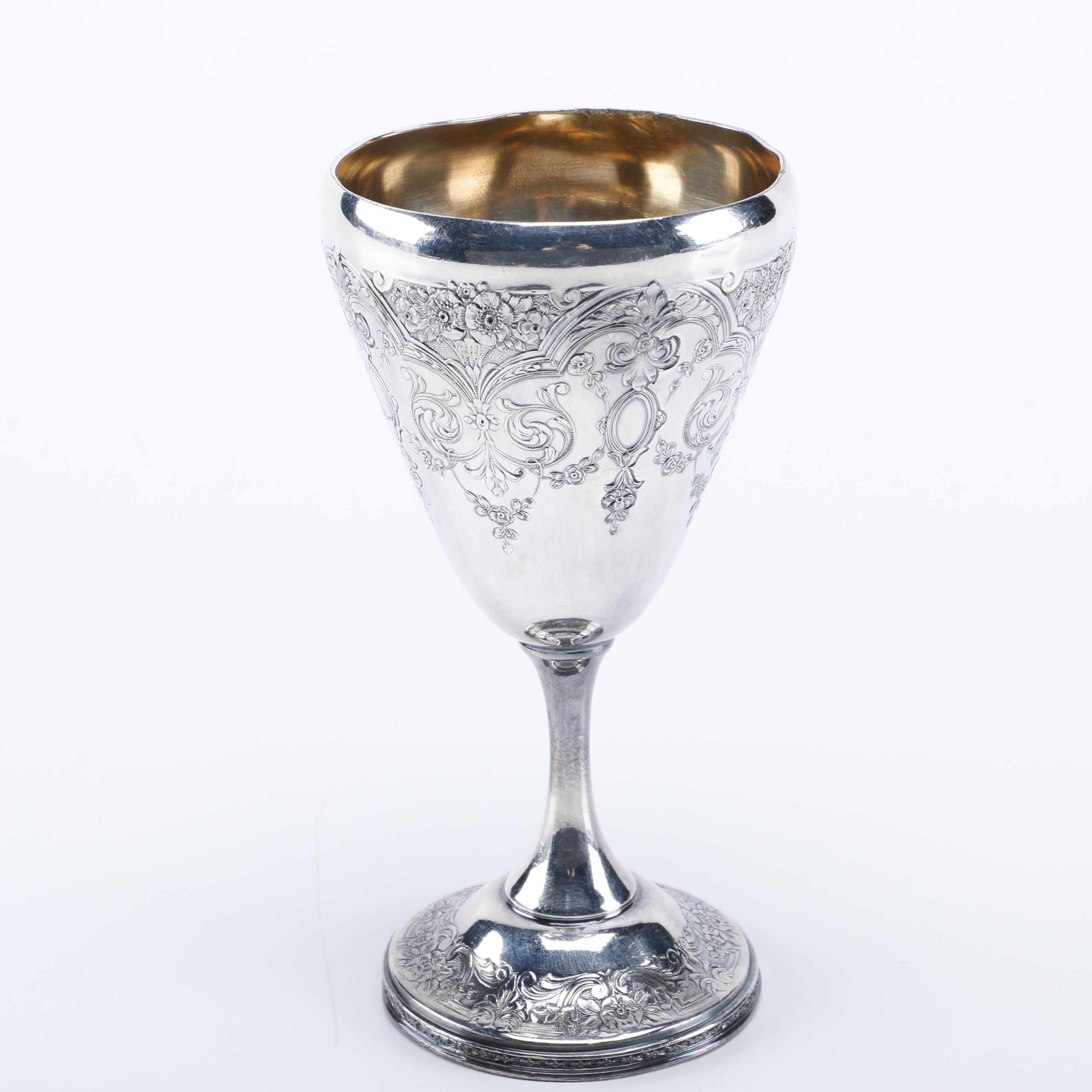 Wilcox Silver Plate Co. "Paisley" Silver Plate Chalice