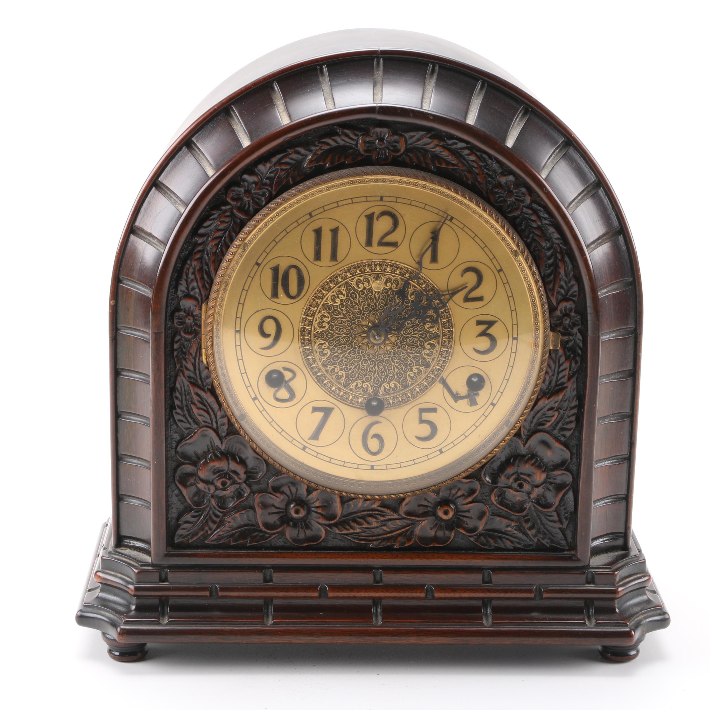 Vintage Herman Miller Clock Co. Wooden Mantel Clock