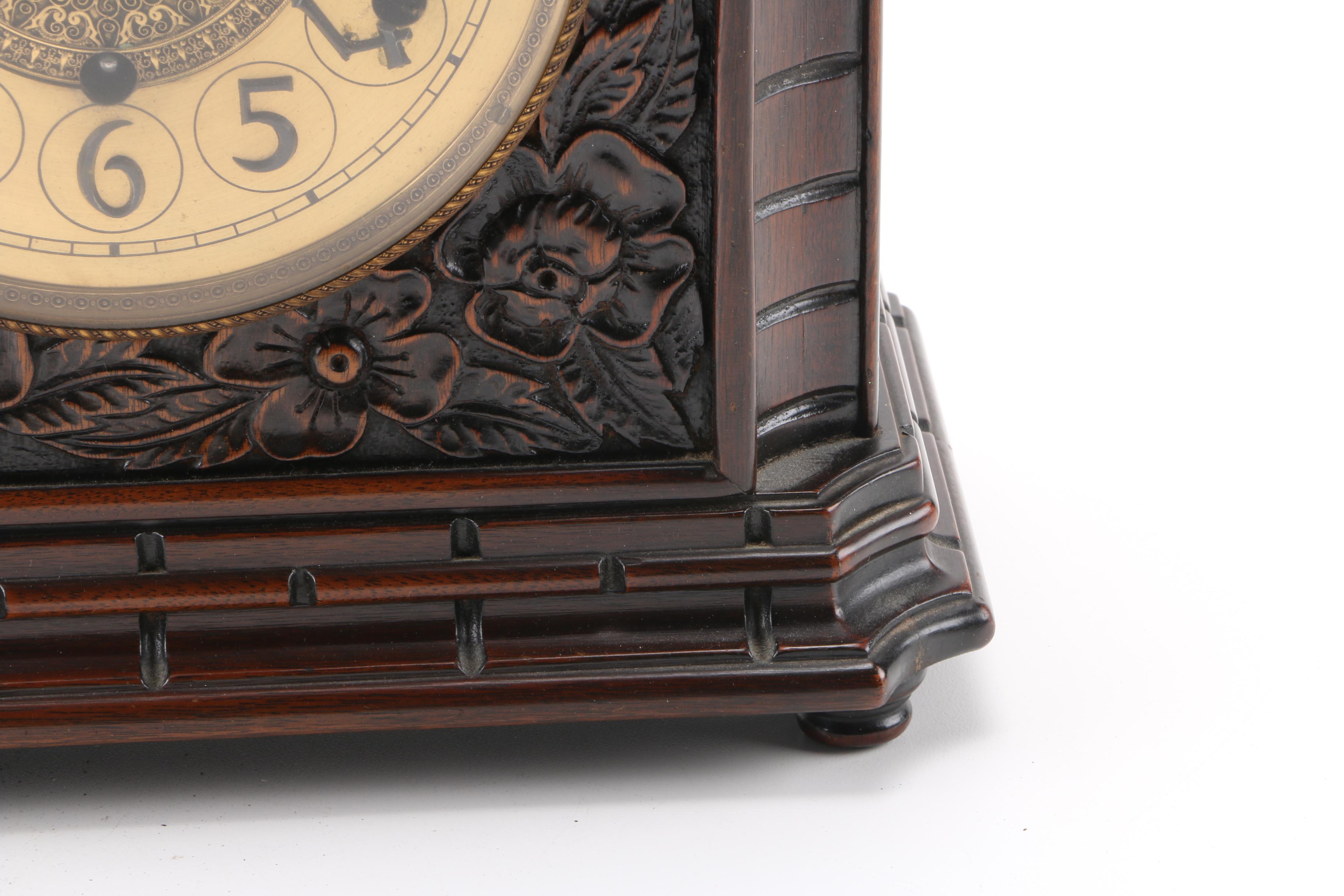 Vintage Herman Miller Clock Co. Wooden Mantel Clock