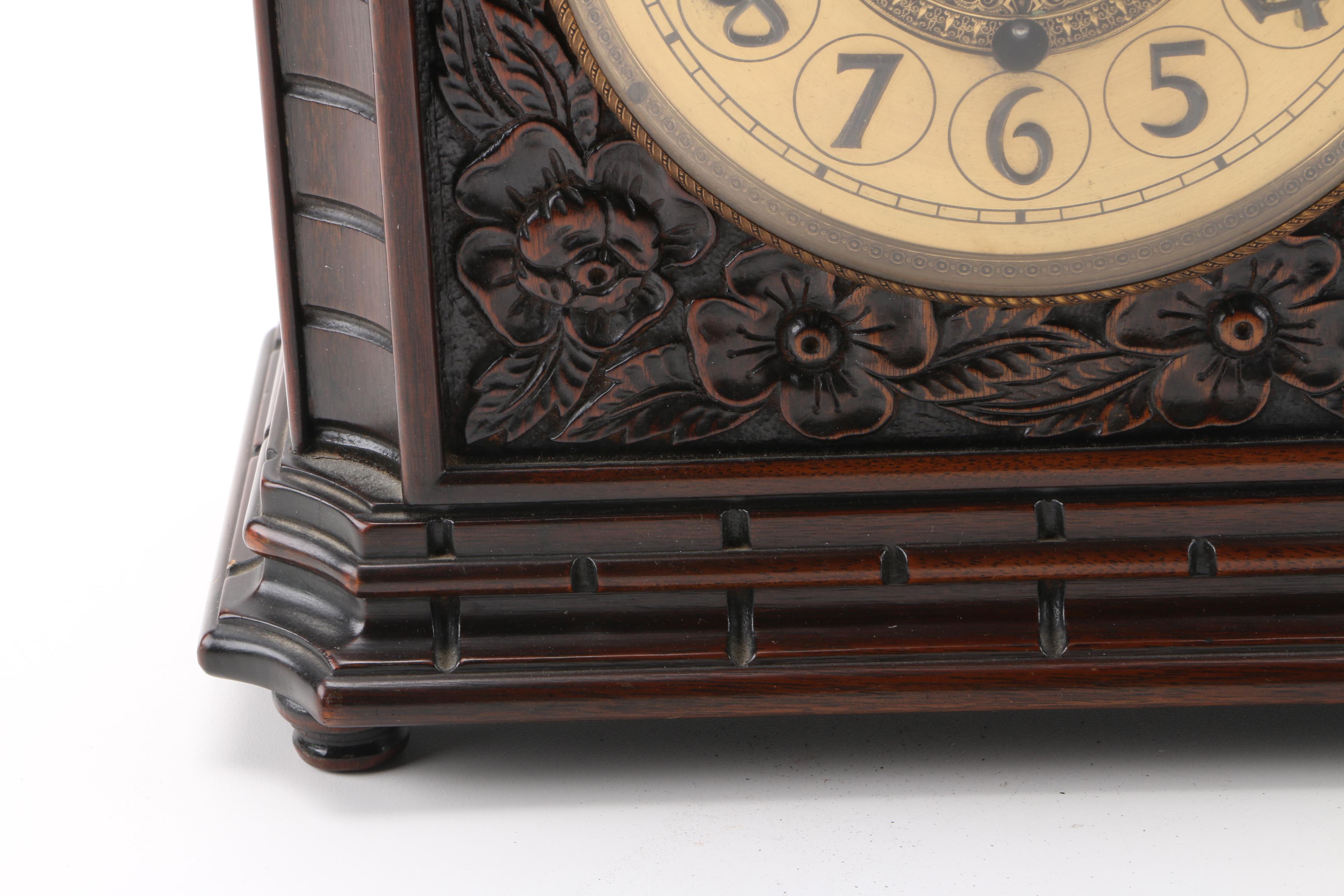 Vintage Herman Miller Clock Co. Wooden Mantel Clock