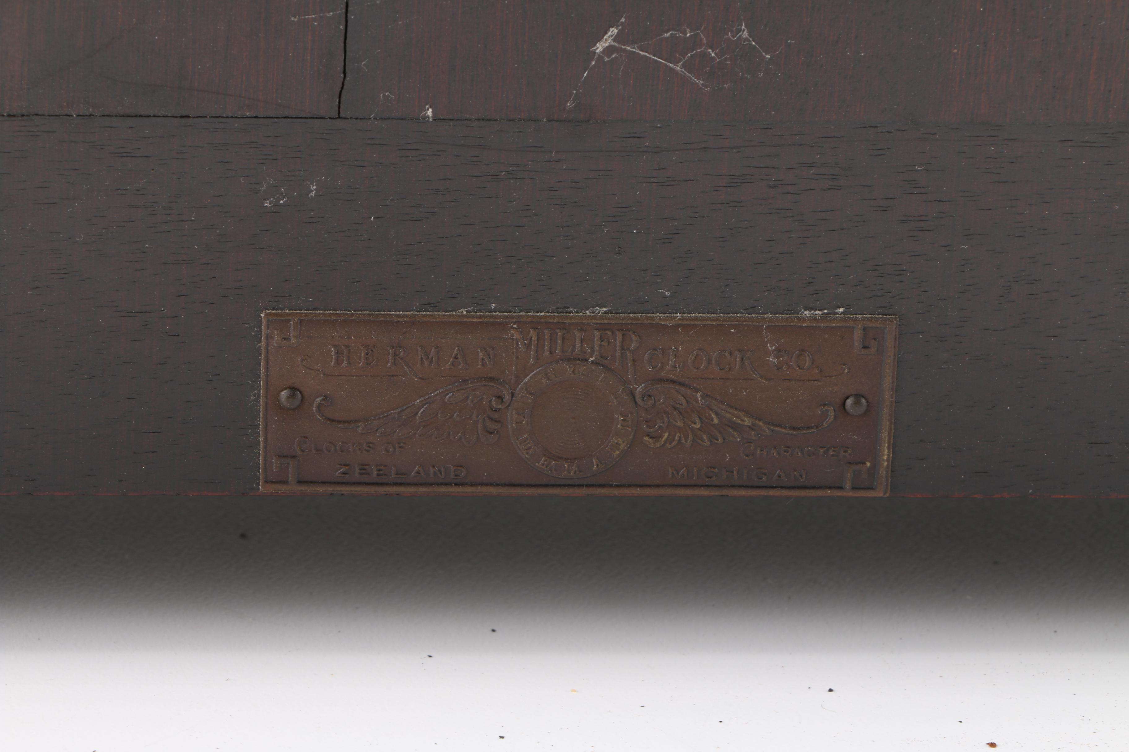 Vintage Herman Miller Clock Co. Wooden Mantel Clock